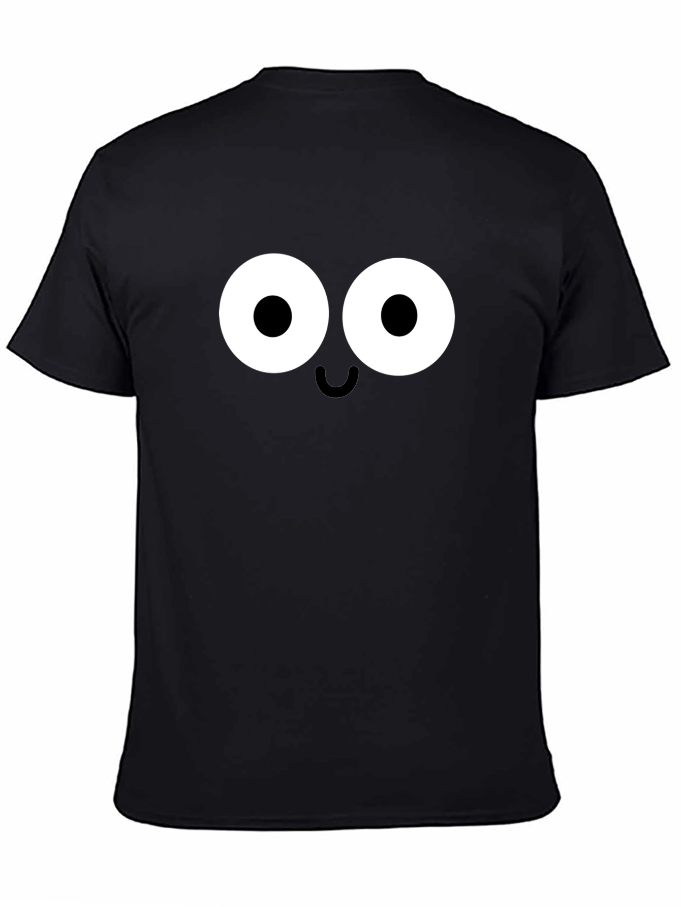 Black Funny Googly Eyes Black T-Shirt - Soft Cotton Tee view 4