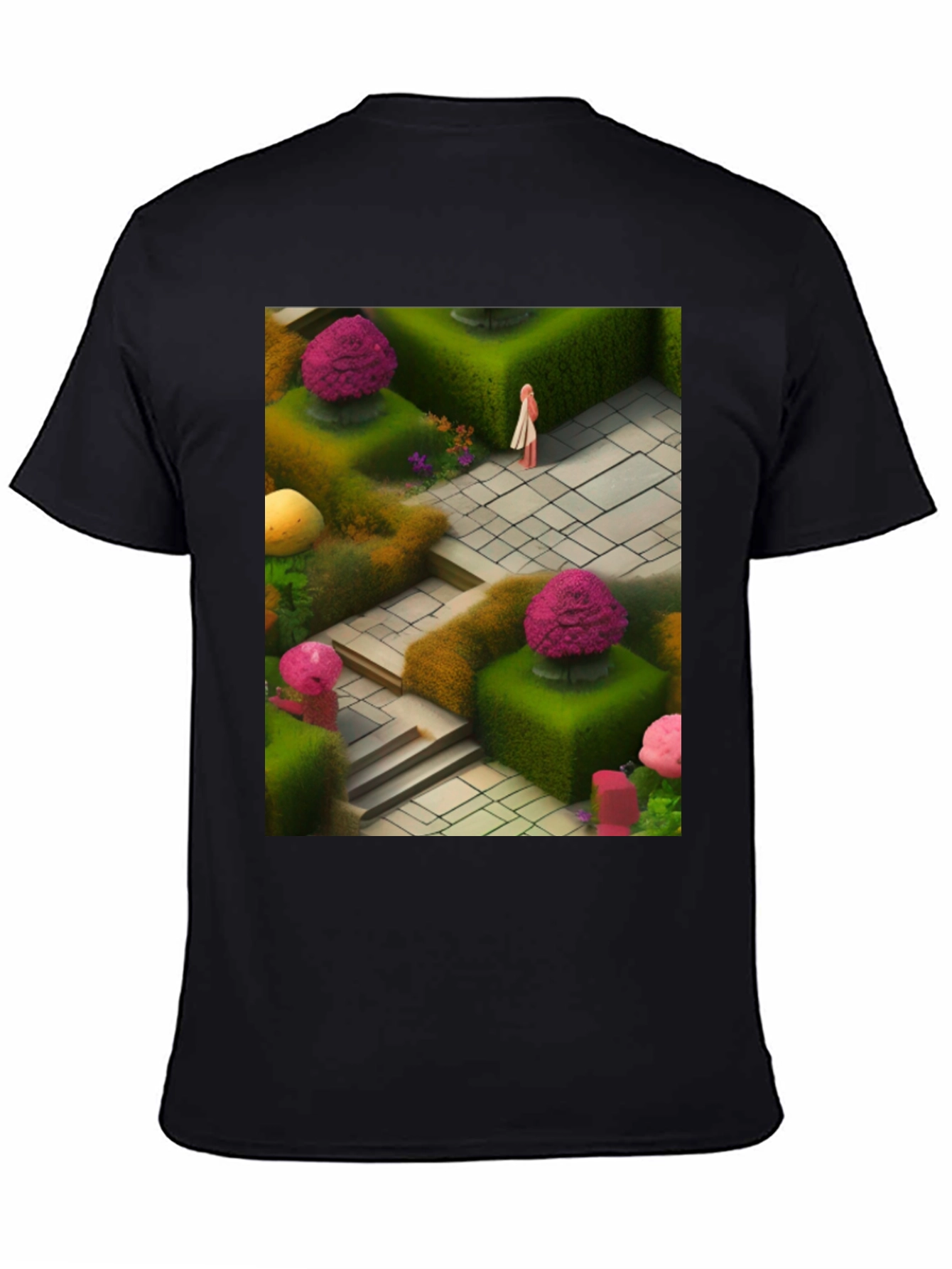 Garden Maze Graphic Tee - Black - 4