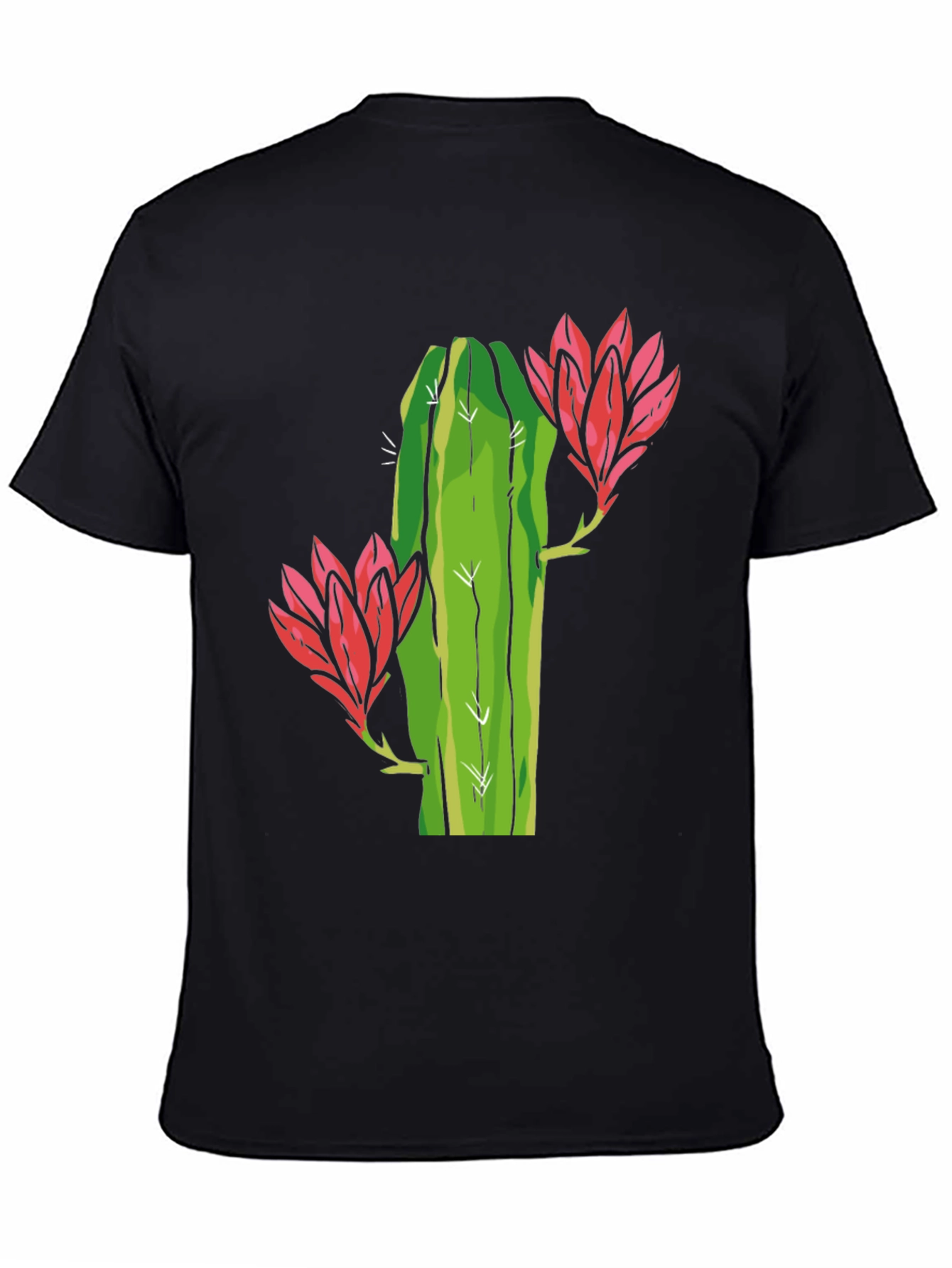 Black Cactus Flower Graphic Tee - Black view 4