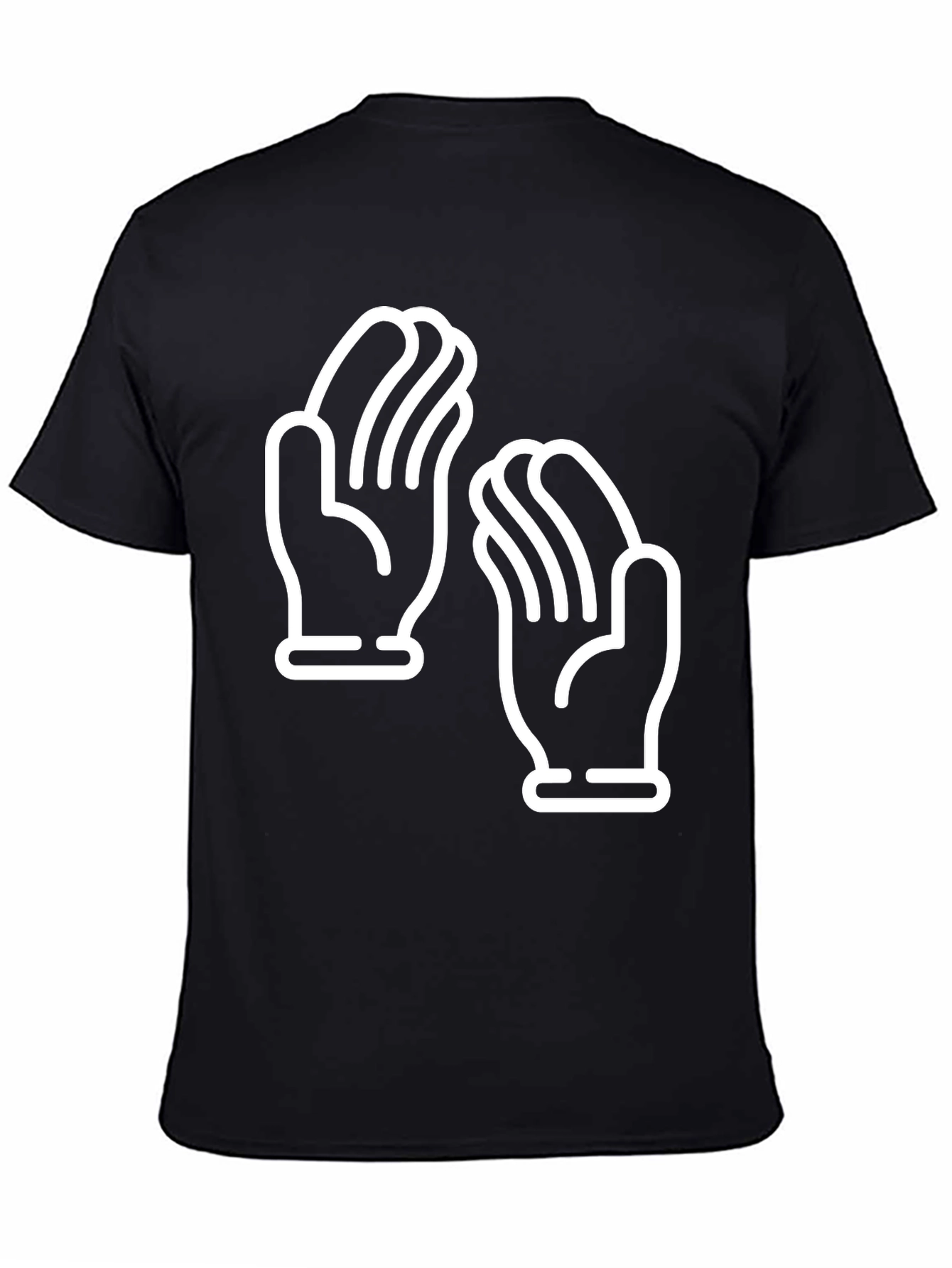 Black Clapping Hands Graphic Tee - Unisex Black T-Shirt view 4