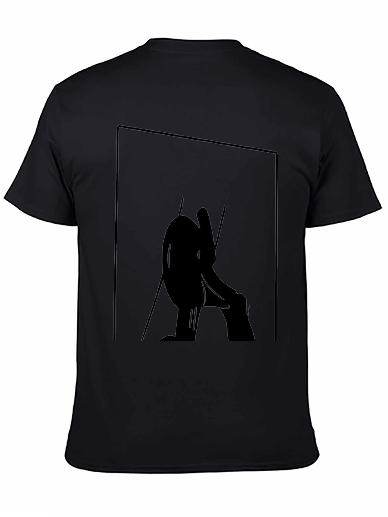 Black Abstract Silhouette Graphic Tee - Black view 4