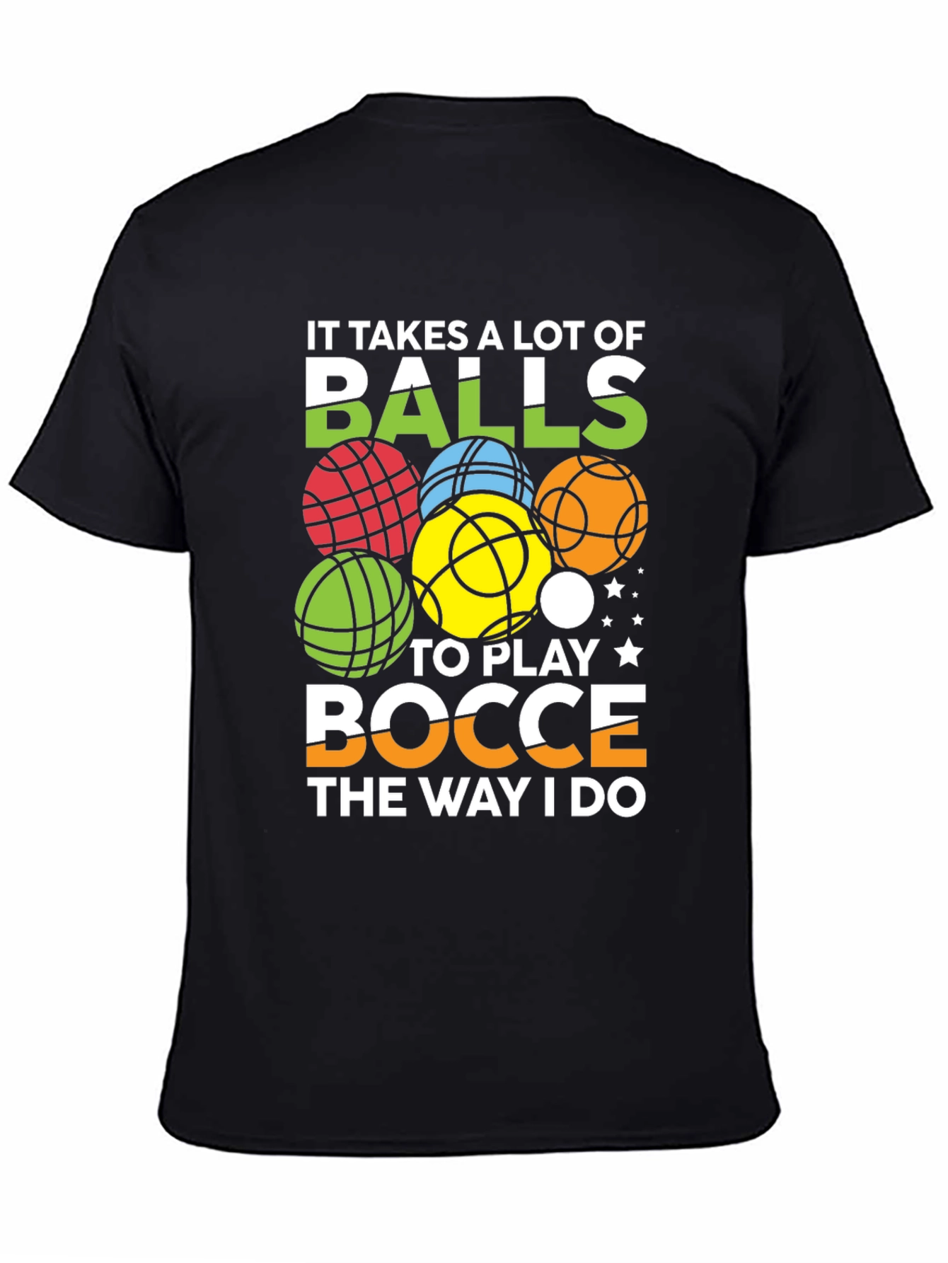 Black Bocce Balls Graphic Tee - It Takes Balls view 4