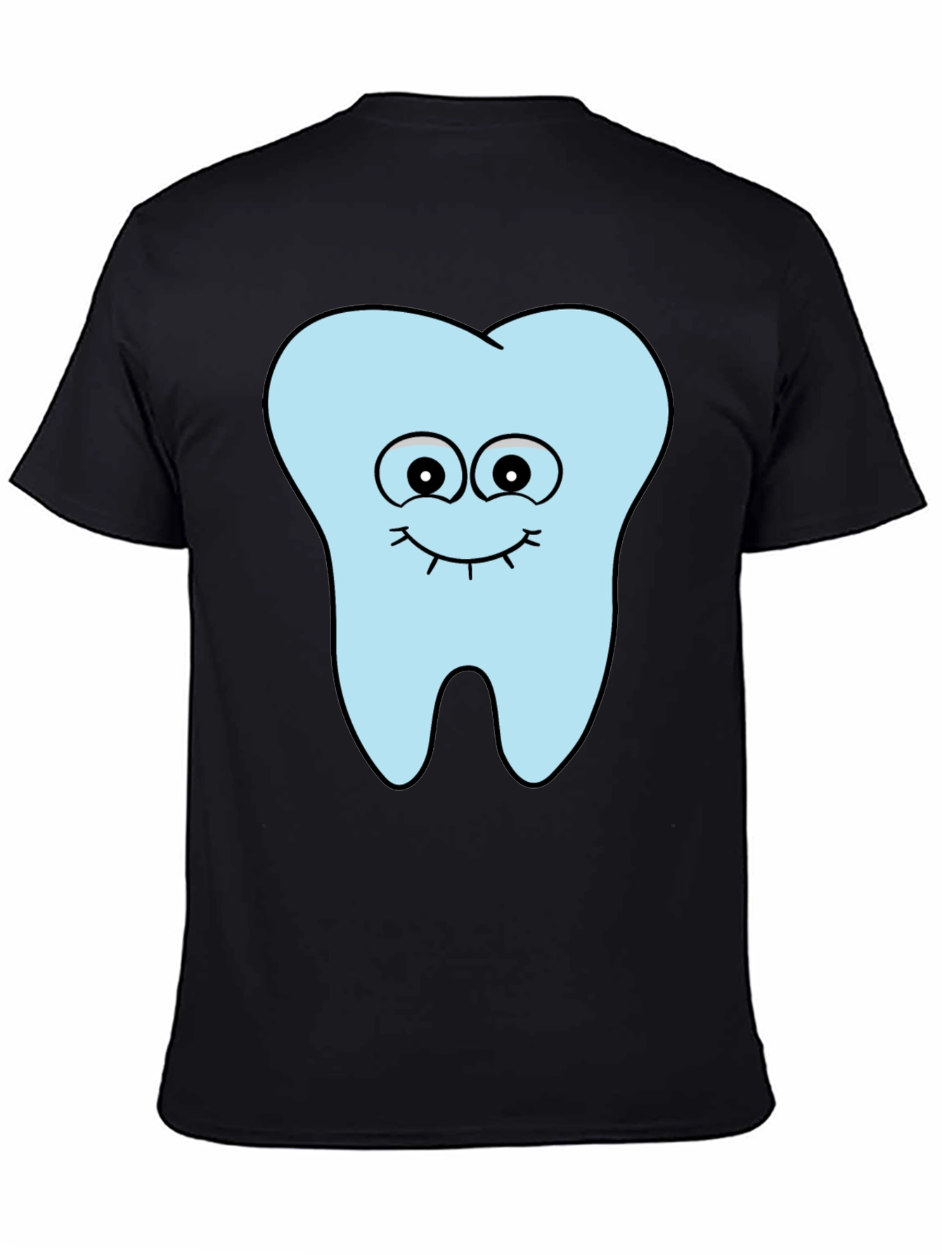 Black Cartoon Tooth T-Shirt - Dental Humor Tee view 4
