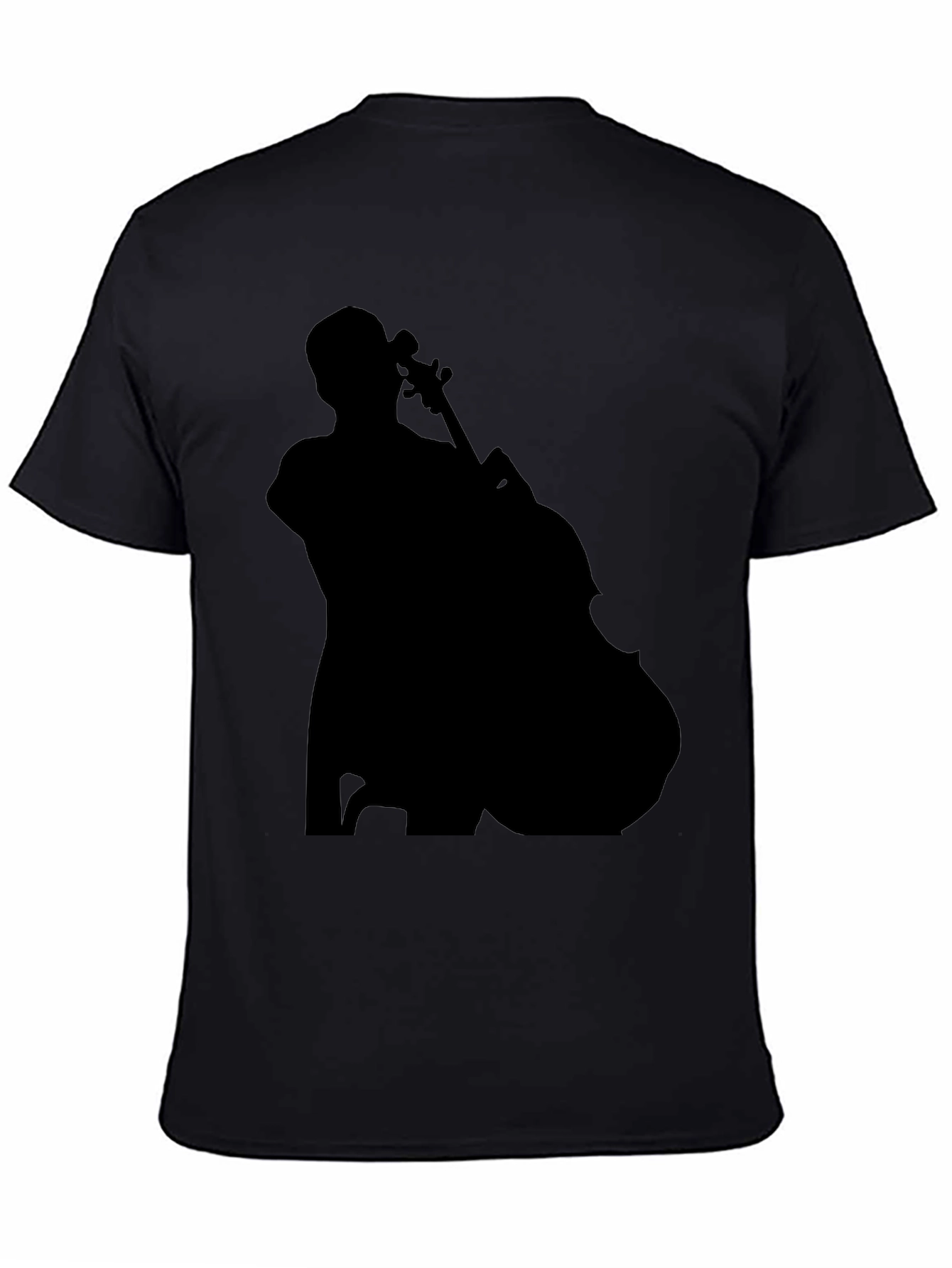 Black Musician Silhouette Graphic Tee - Black view 4