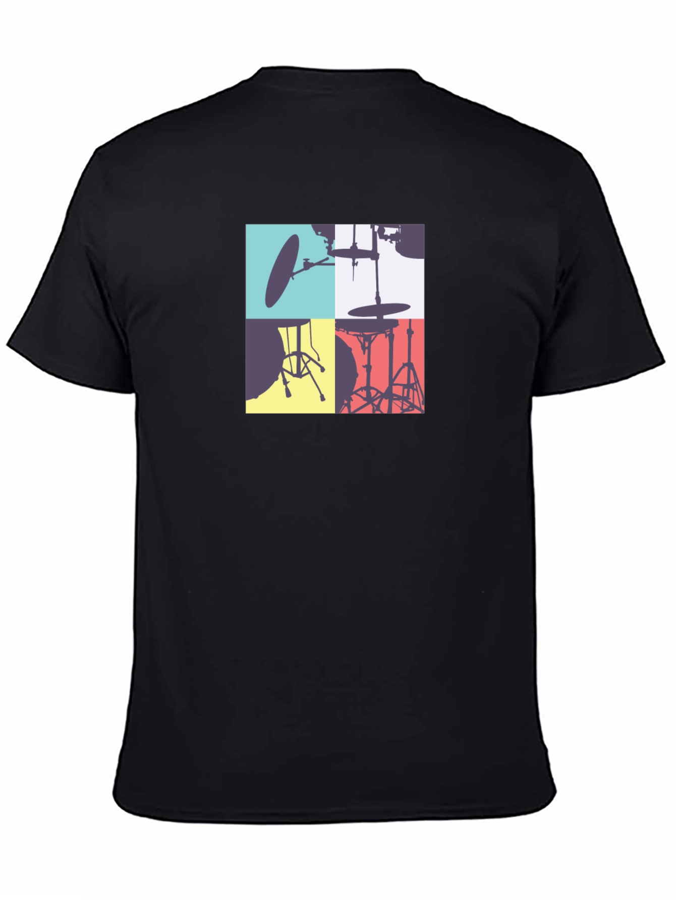 Black Drum Kit Graphic Tee - Stylish Music Lover T-Shirt view 4
