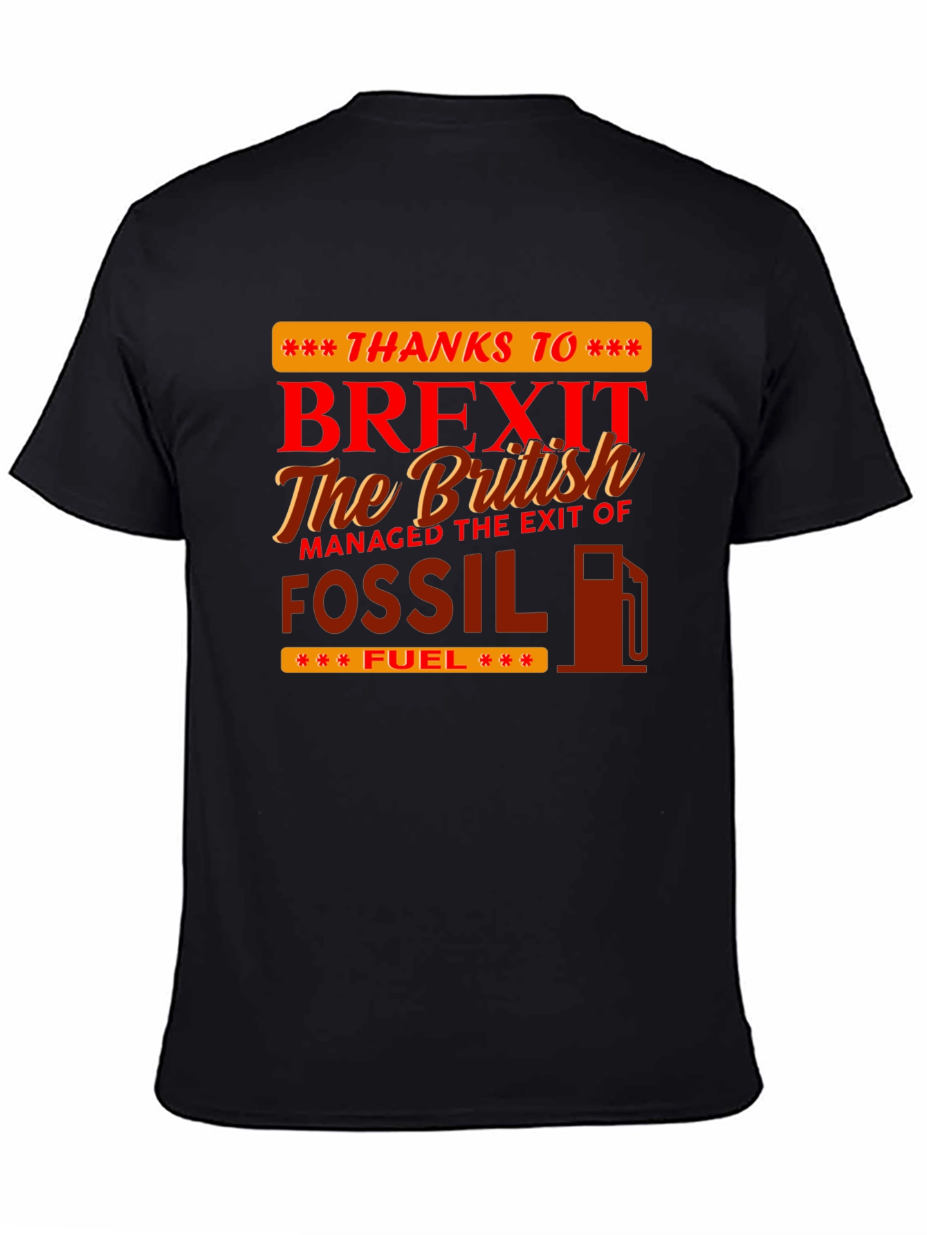 Black Brexit Fossil Fuel Graphic Tee view 4
