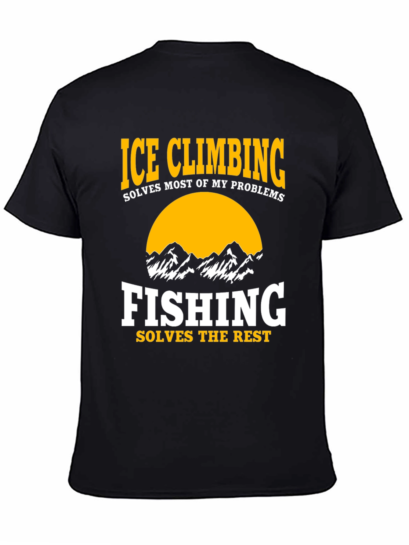 Black Ice Climbing & Fishing Graphic T-Shirt view 4