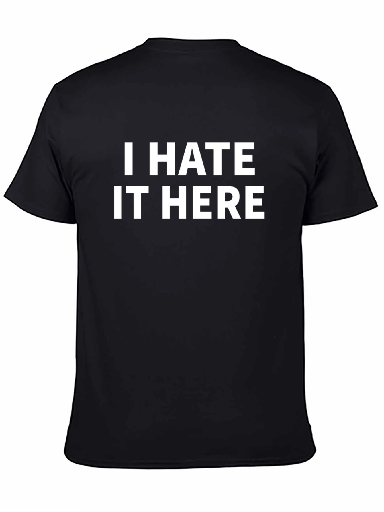 Black I Hate It Here Graphic Tee - Black Cotton T-Shirt view 4