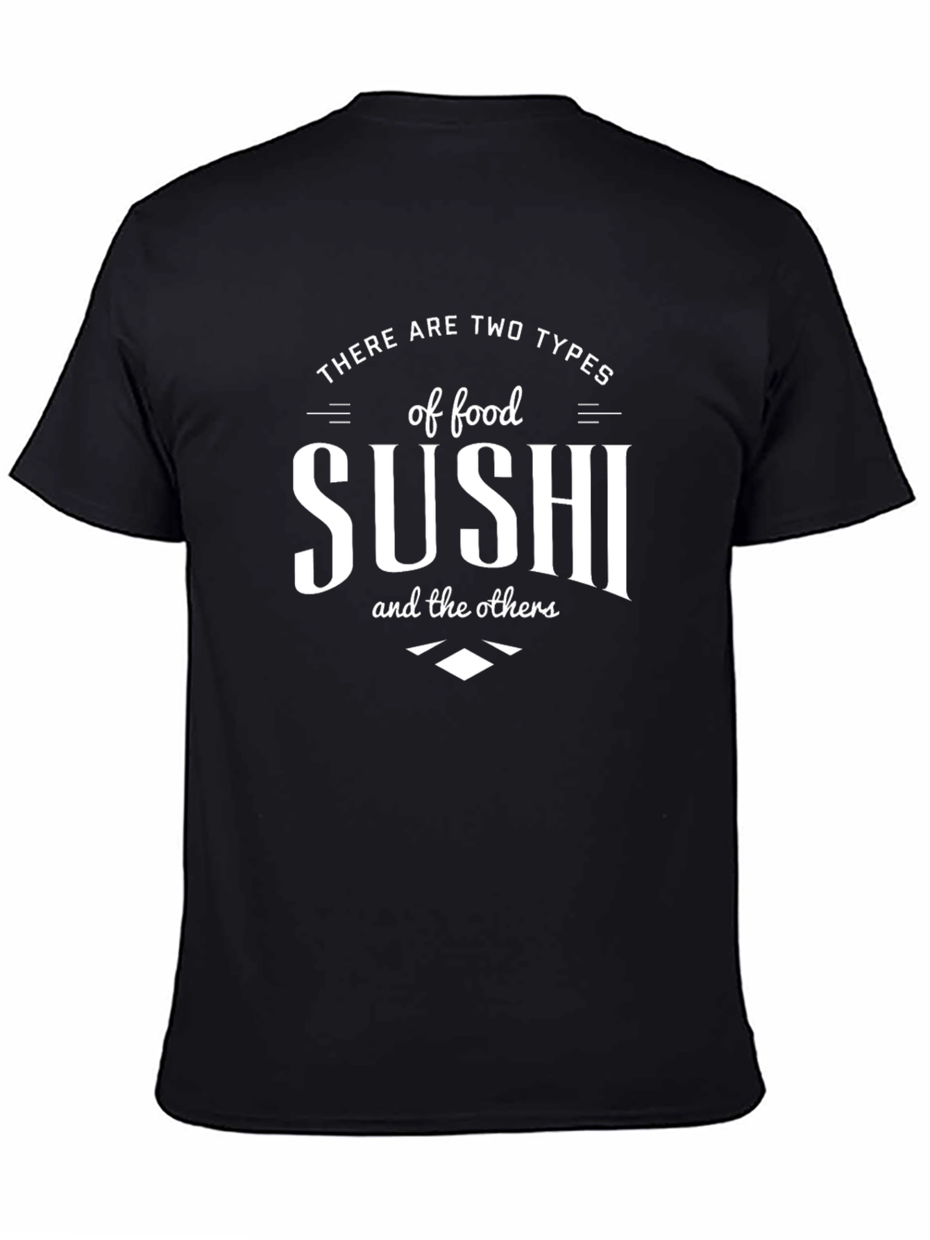Black Sushi Lover T-Shirt - Two Types of Food view 4