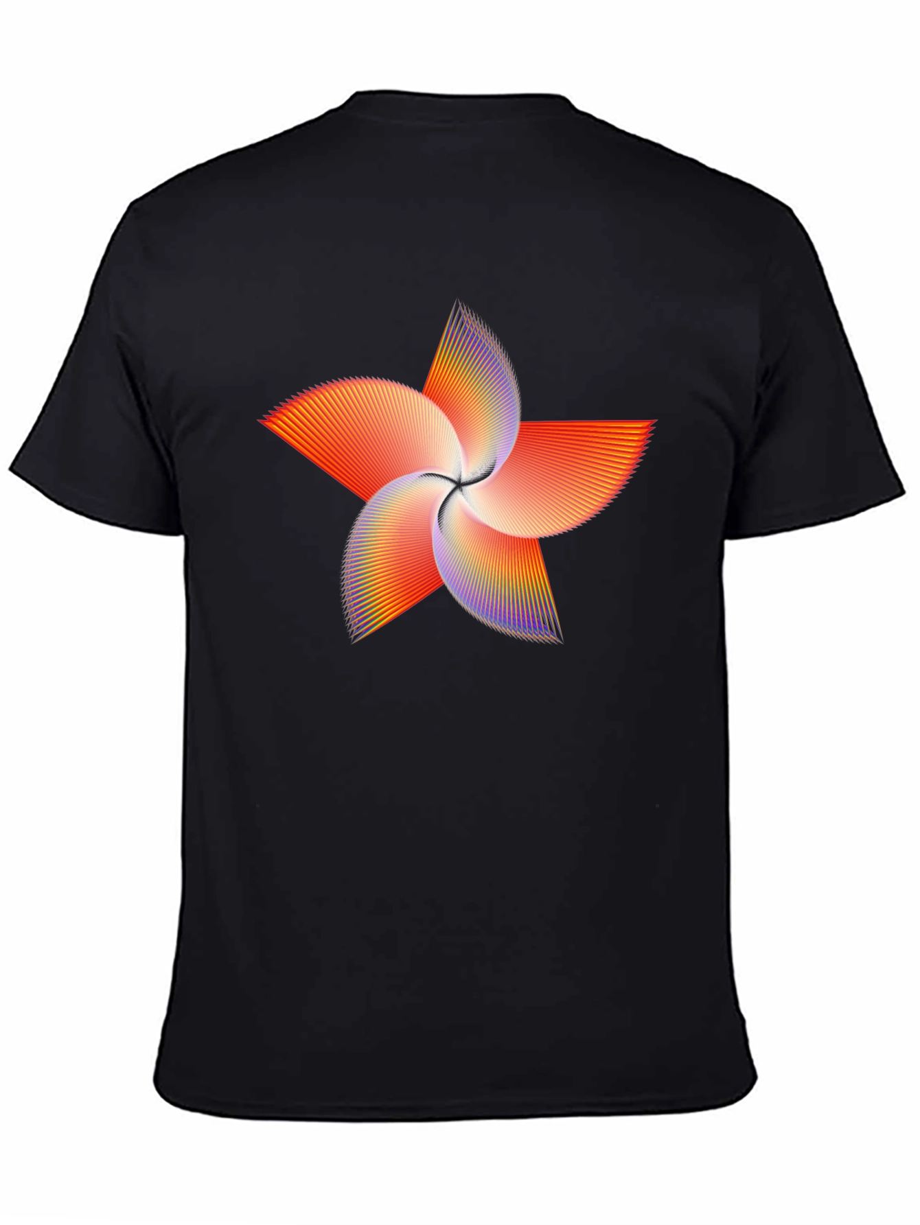 Black Abstract Starburst Graphic Tee - Black view 4