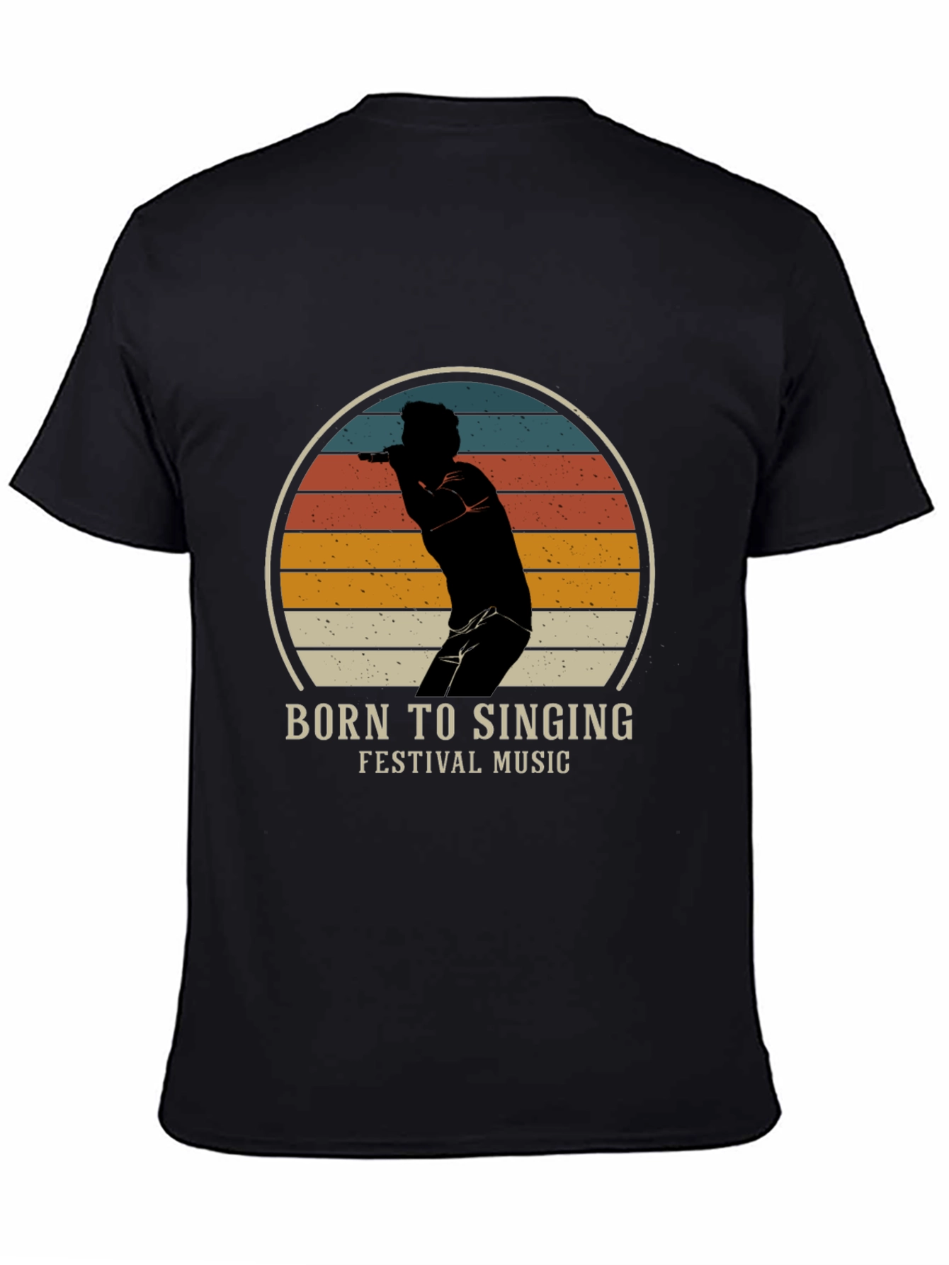 Black Born to Sing T-Shirt - Festival Music view 4