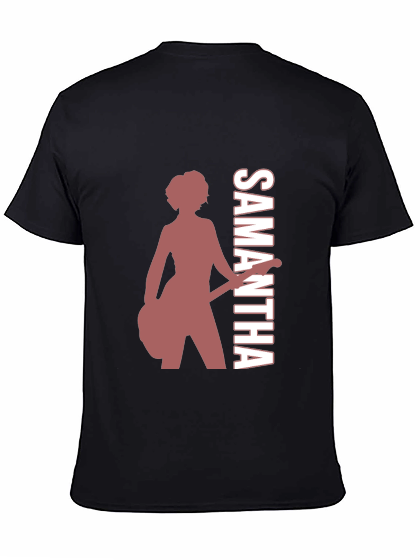 Black Samantha Guitar Player Graphic Tee view 4