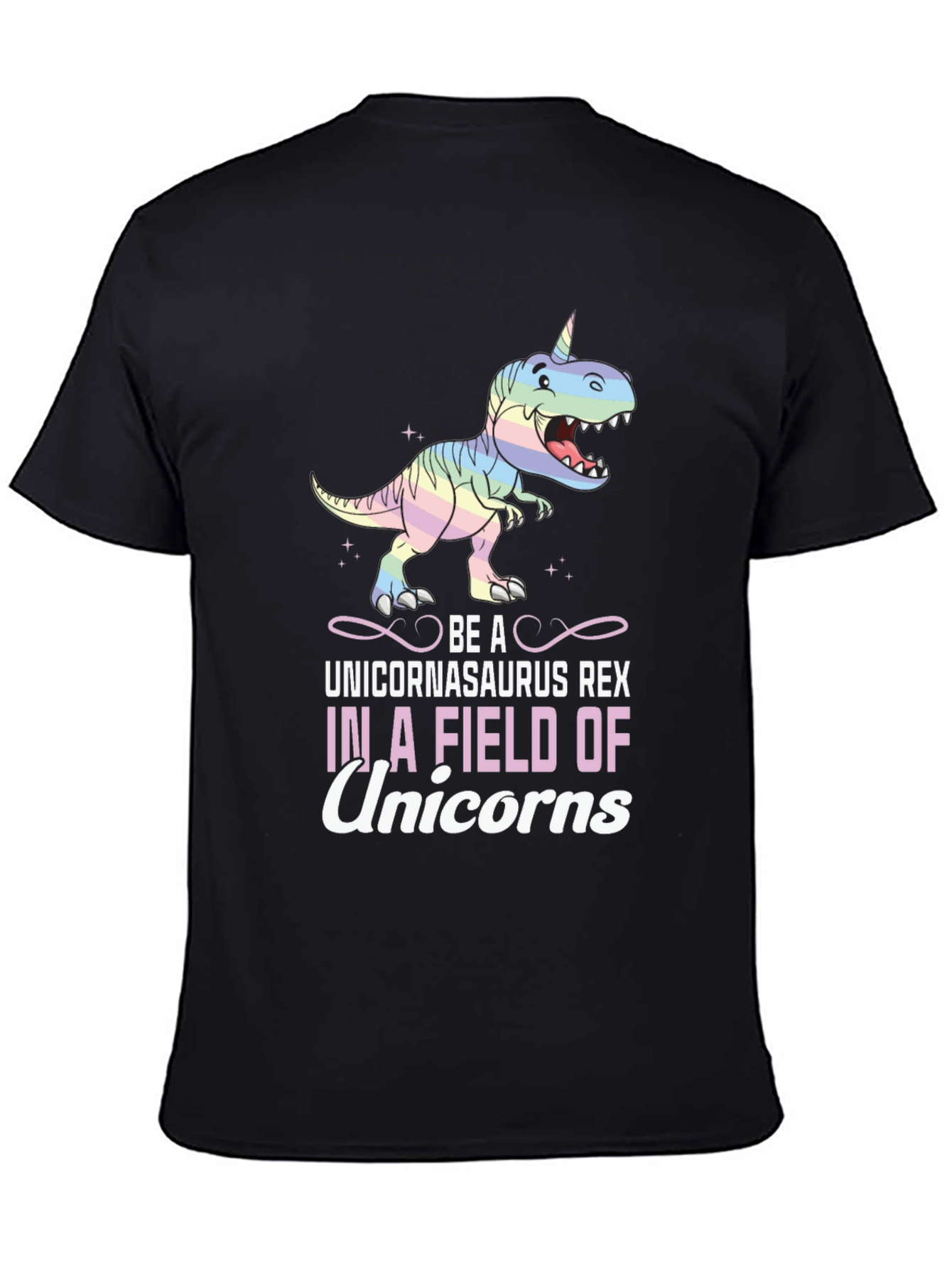 Black Unicornasaurus Rex Graphic T-Shirt view 4