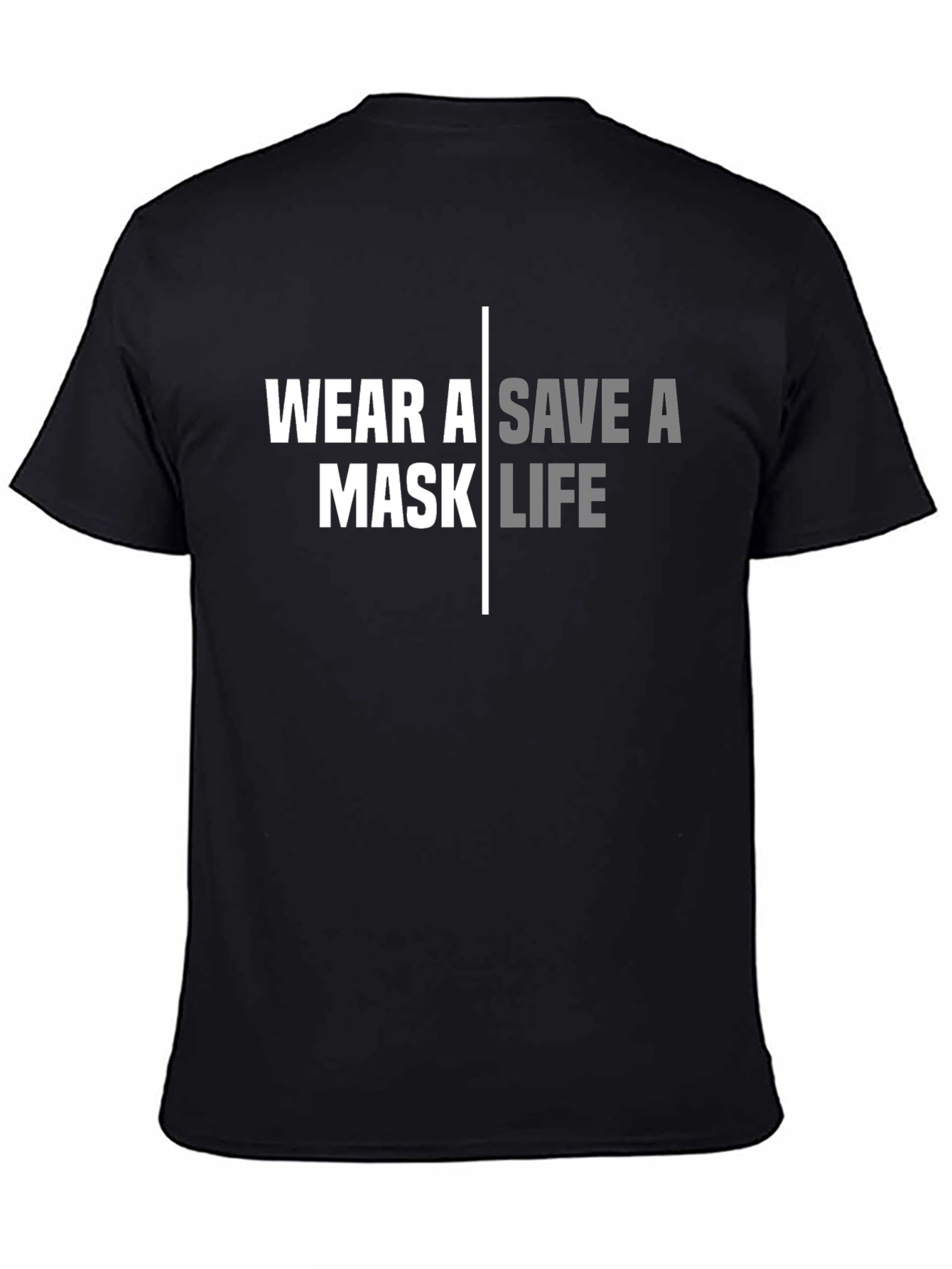 Black Wear A Mask Save A Life Black T-Shirt view 4