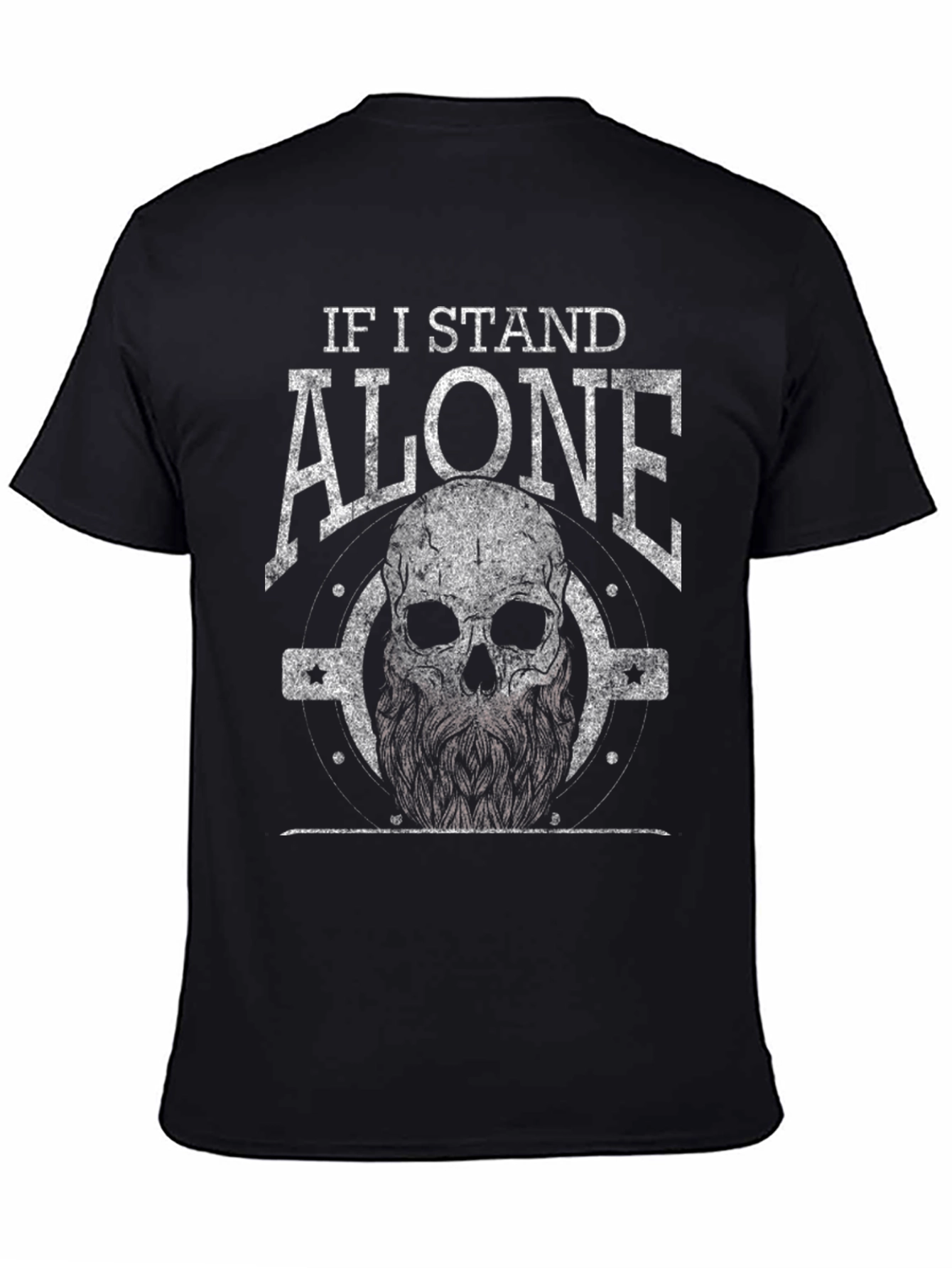 Black Skull Graphic T-Shirt - If I Stand Alone Tee view 4