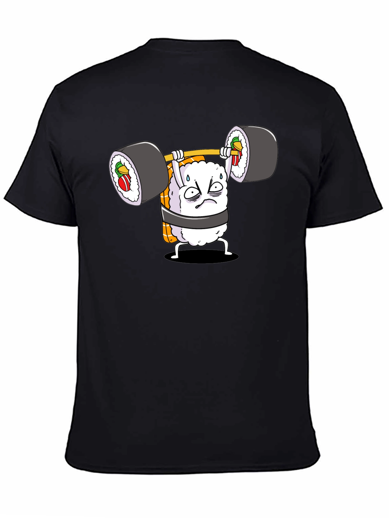 Black Sushi Weightlifter Graphic Tee view 4