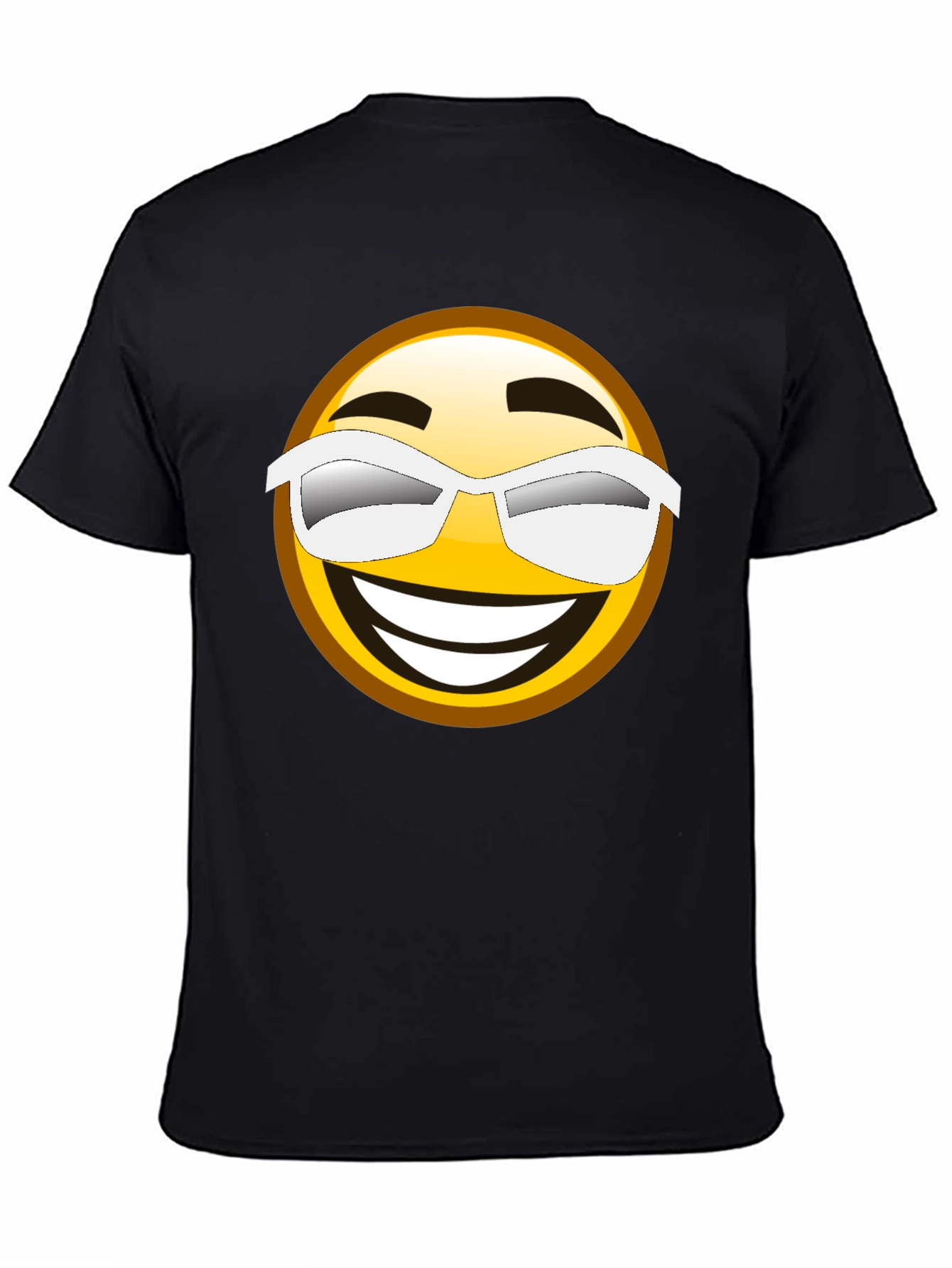 Black Cool Emoji Graphic Black T-Shirt view 4