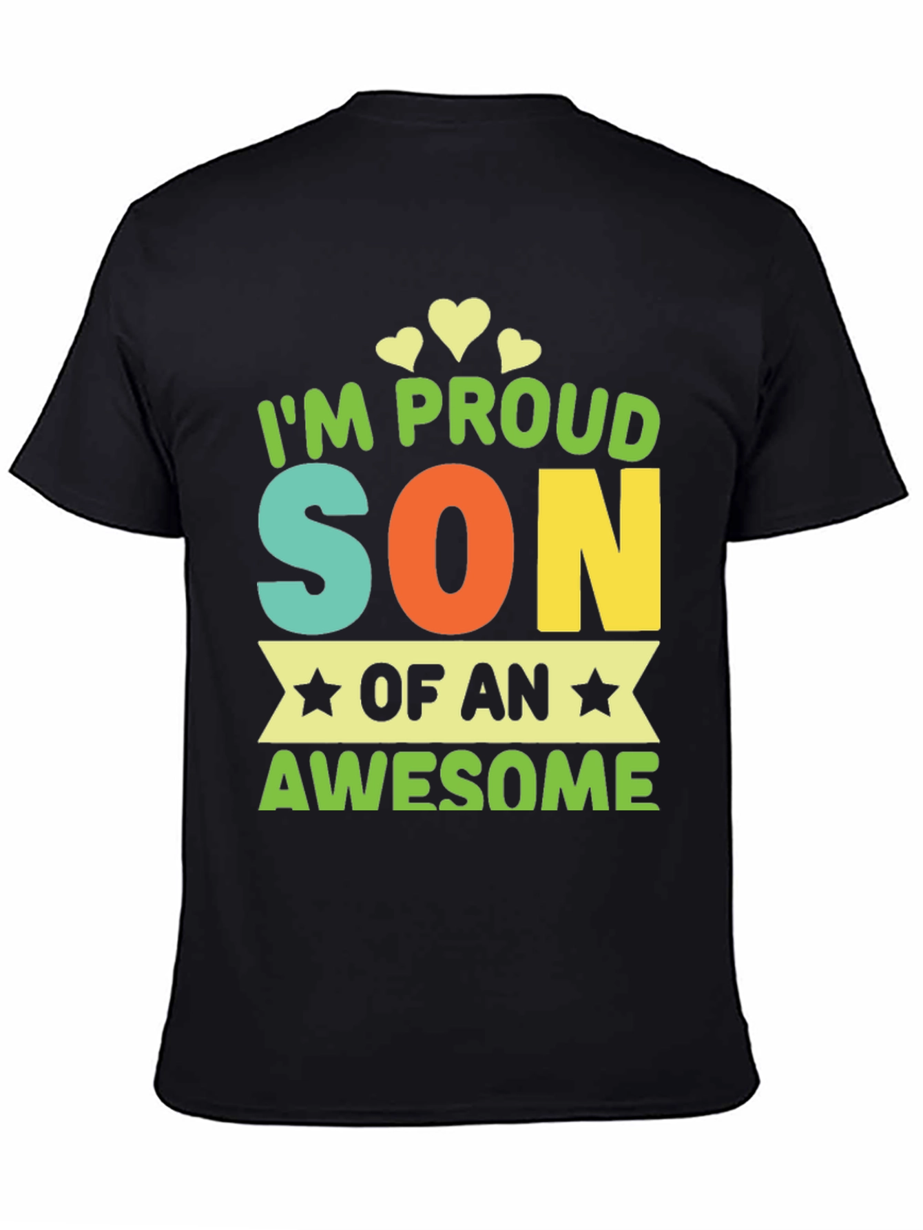 Black Proud Son T-Shirt - Awesome Parent Gift view 4