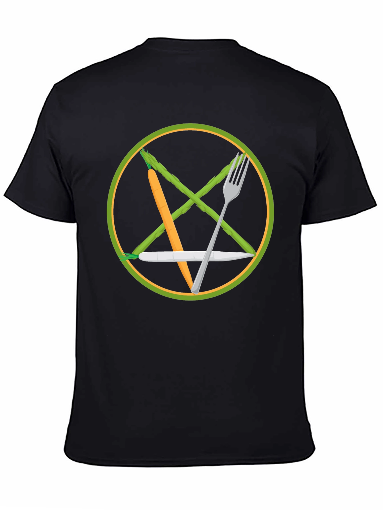 Black Veggie Pentagram T-Shirt - Vegan Magic view 4