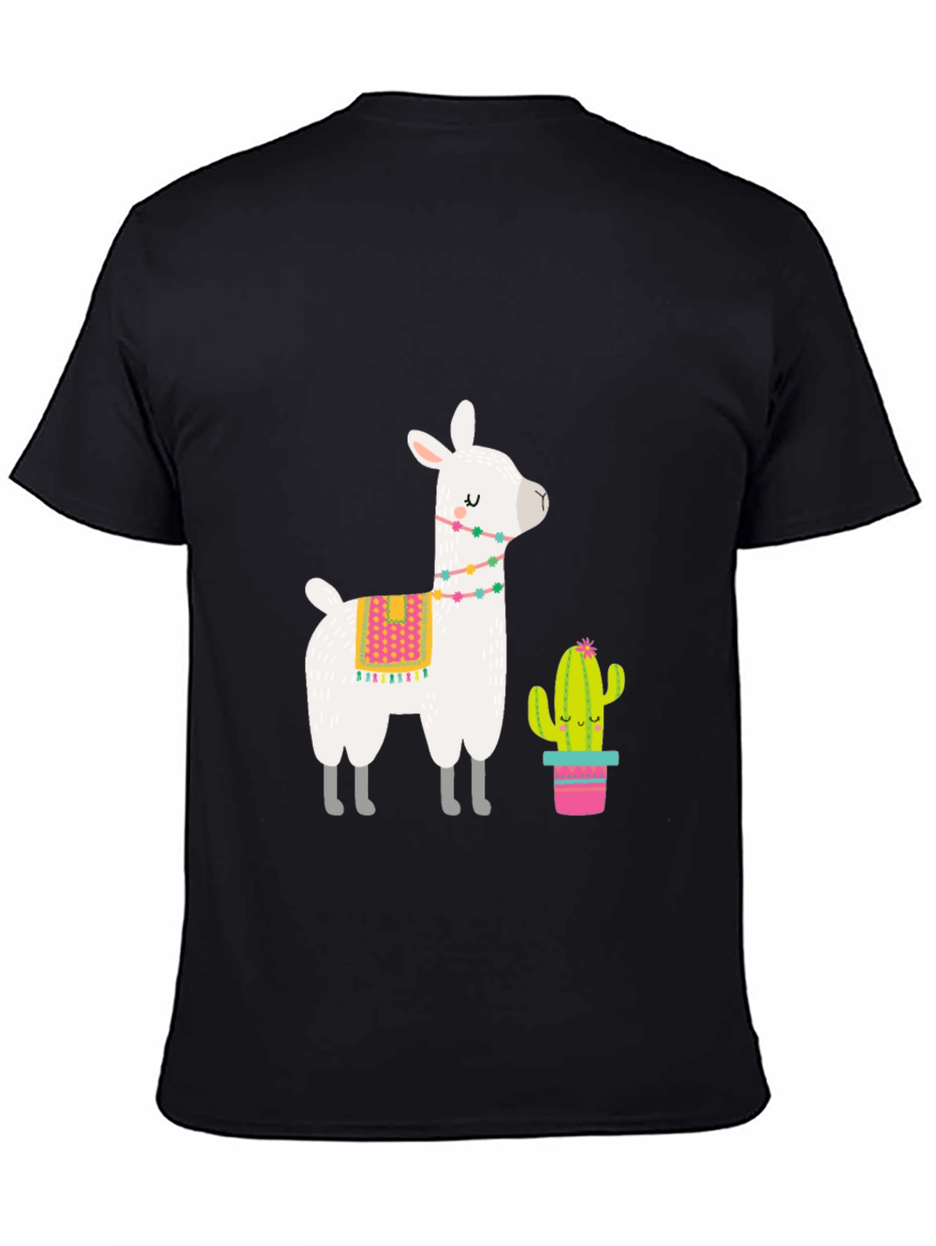 Black Llama & Cactus Graphic Tee - Black view 4