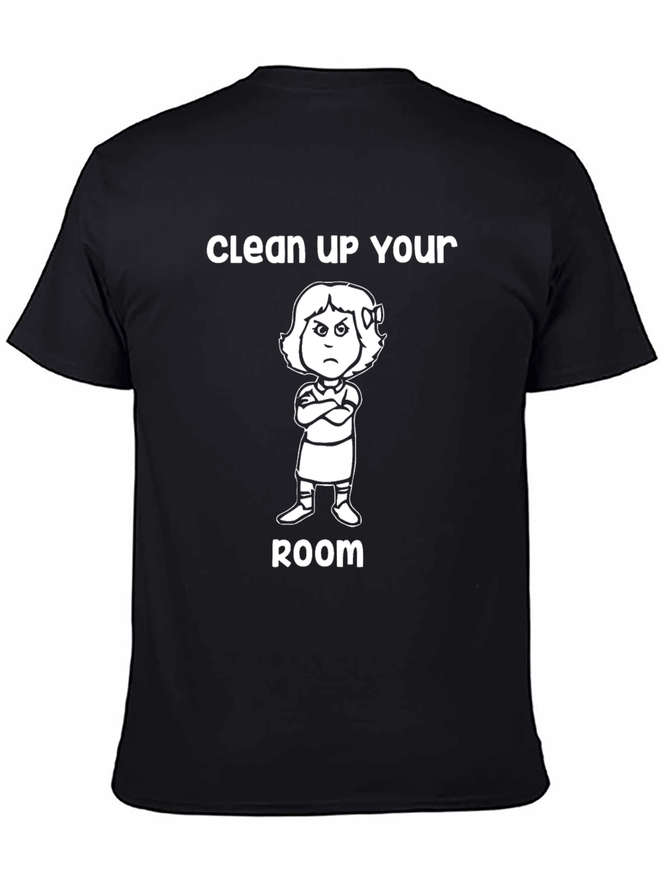 Black Clean Up Your Room Graphic T-Shirt view 4