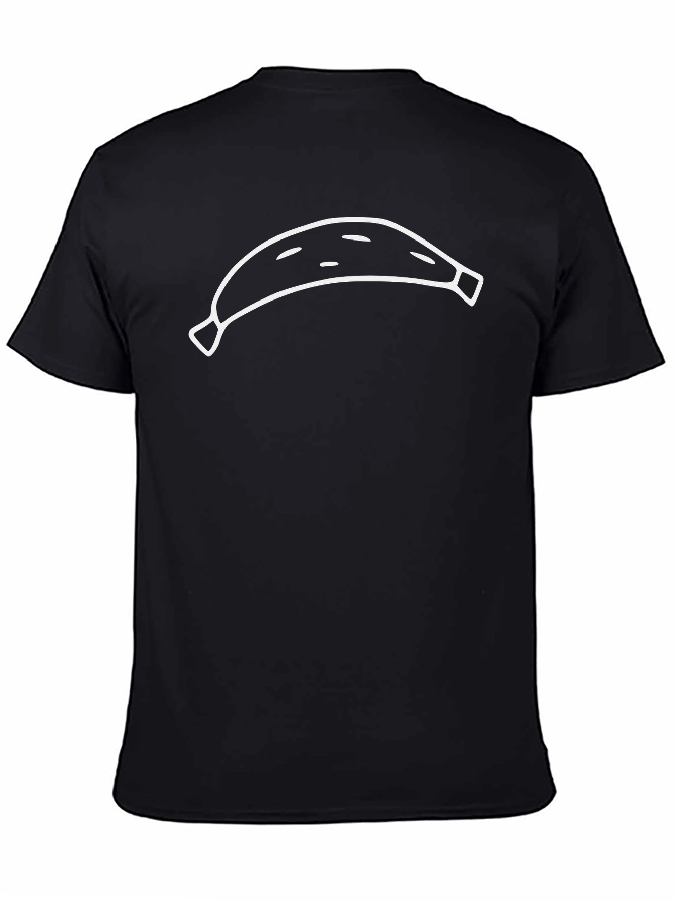 Black Funny Banana Outline Black T-Shirt view 4