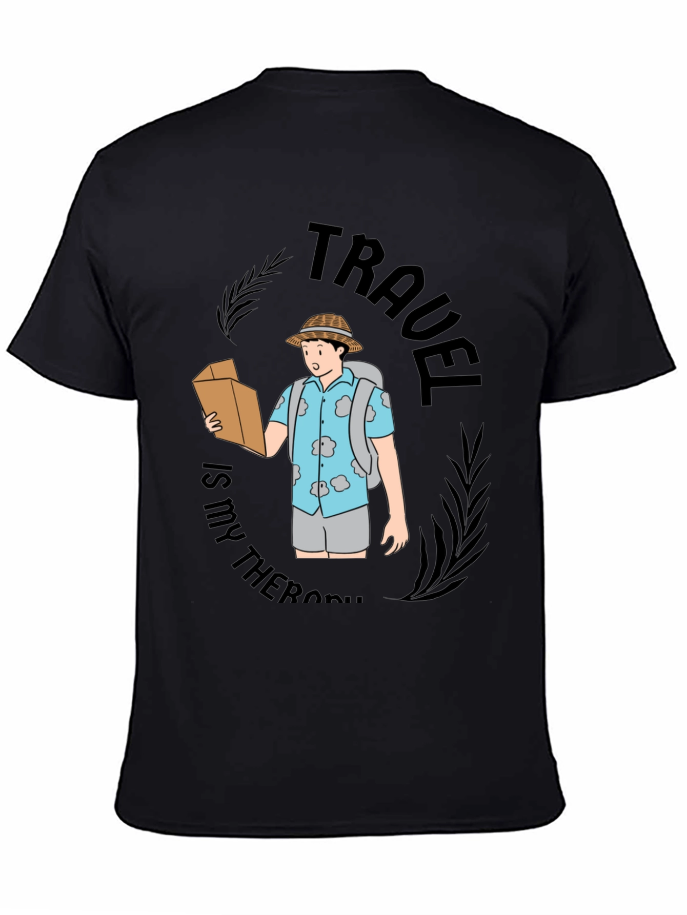 Black Travel is My Therapy Graphic Tee view 4