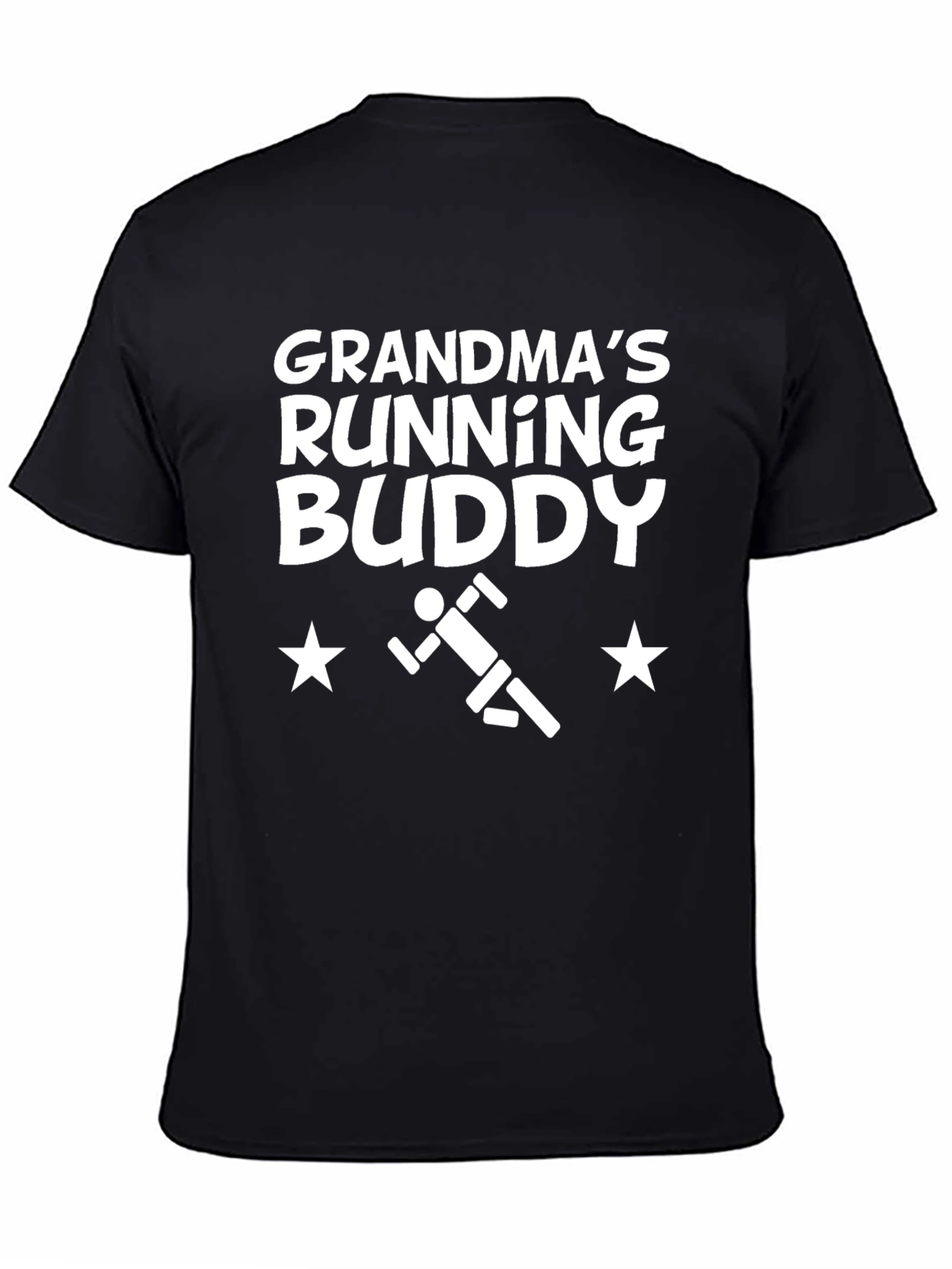 Black Grandma's Running Buddy Black T-Shirt view 4