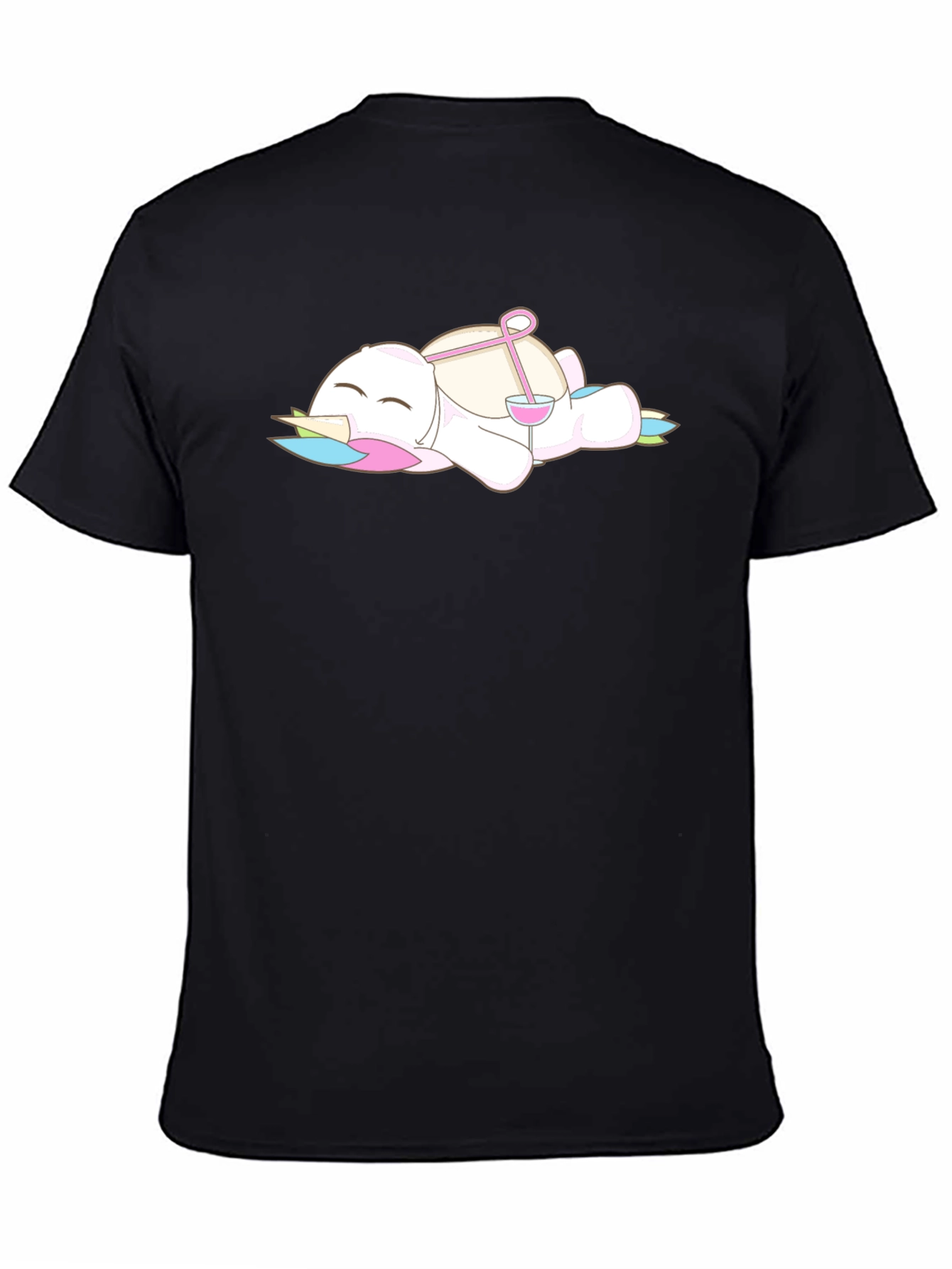 Black Unicorn Wine T-Shirt: Relaxed Drinking Cartoon Tee view 4