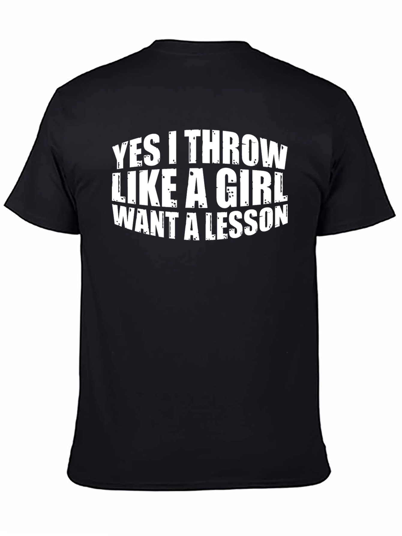 Black Funny 'Throw Like A Girl' Black Graphic Tee view 4