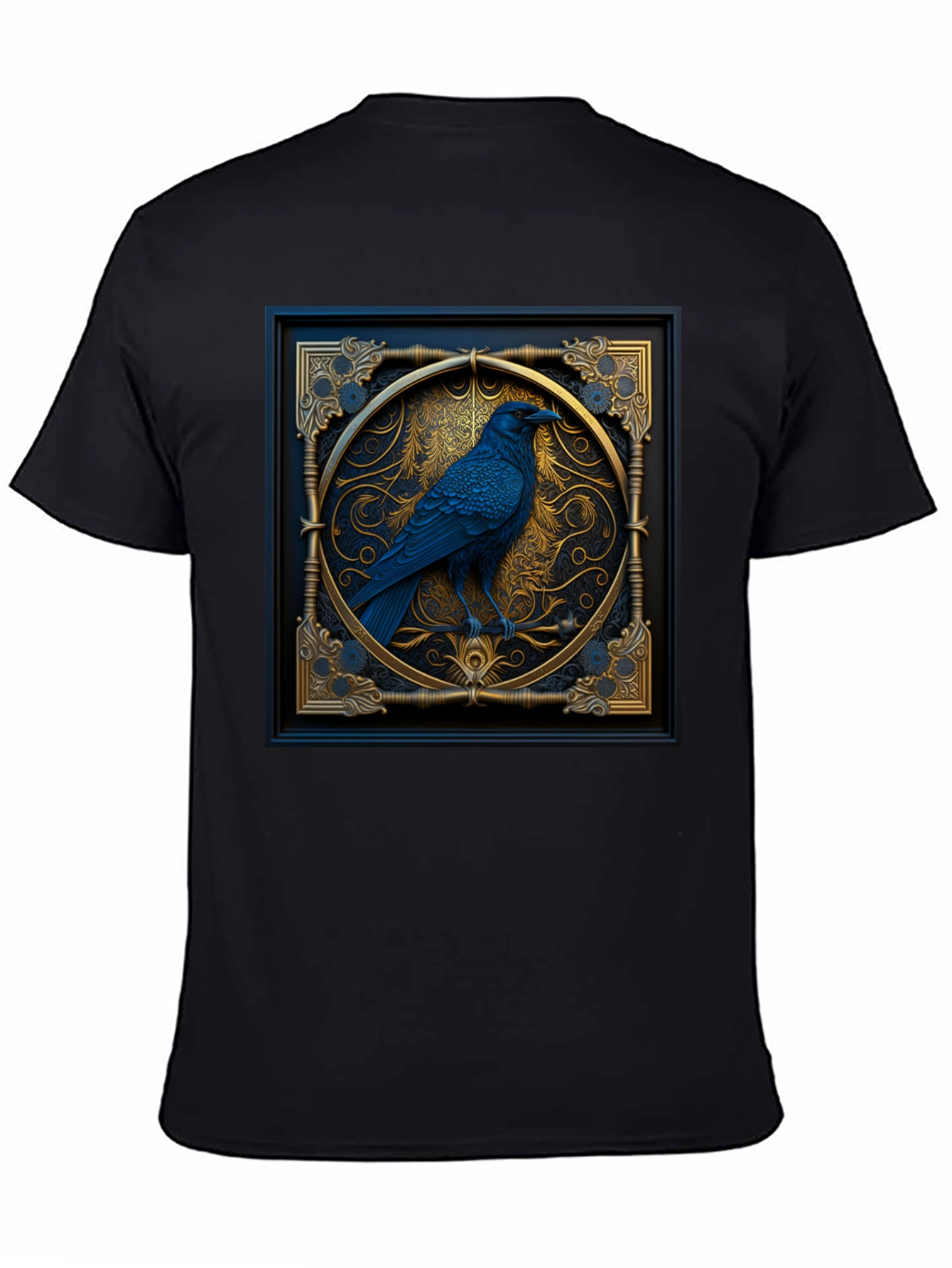 Black Raven Framed Graphic Tee - Gothic Style view 4