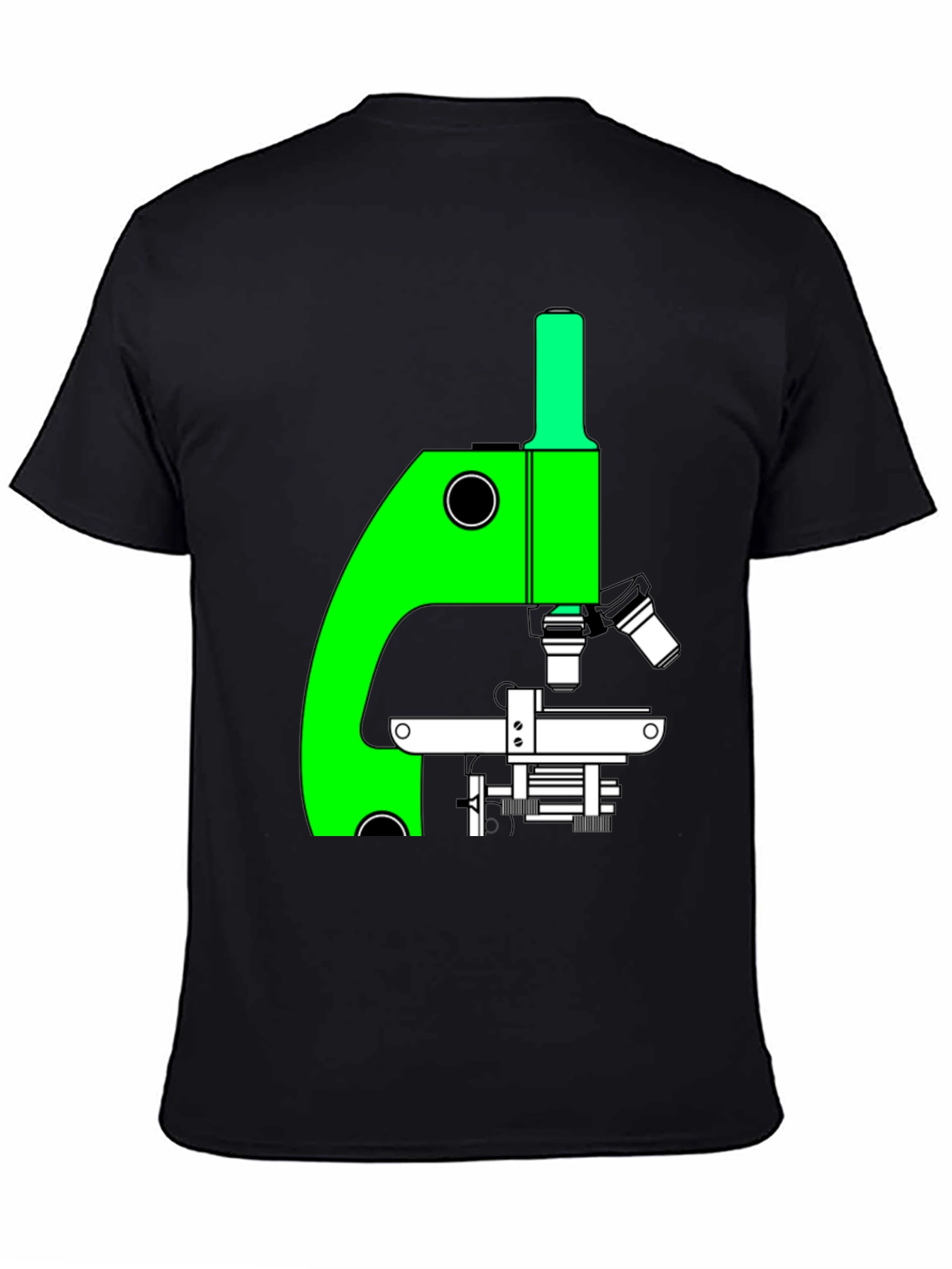 Black Science Tee: Microscope Graphic T-Shirt view 4