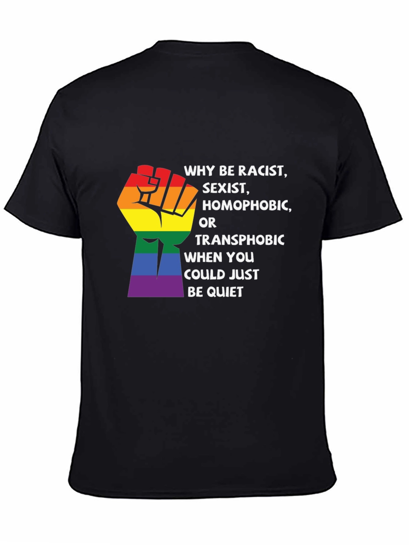 Black Equality Pride Graphic Tee - Why Be Racist view 4