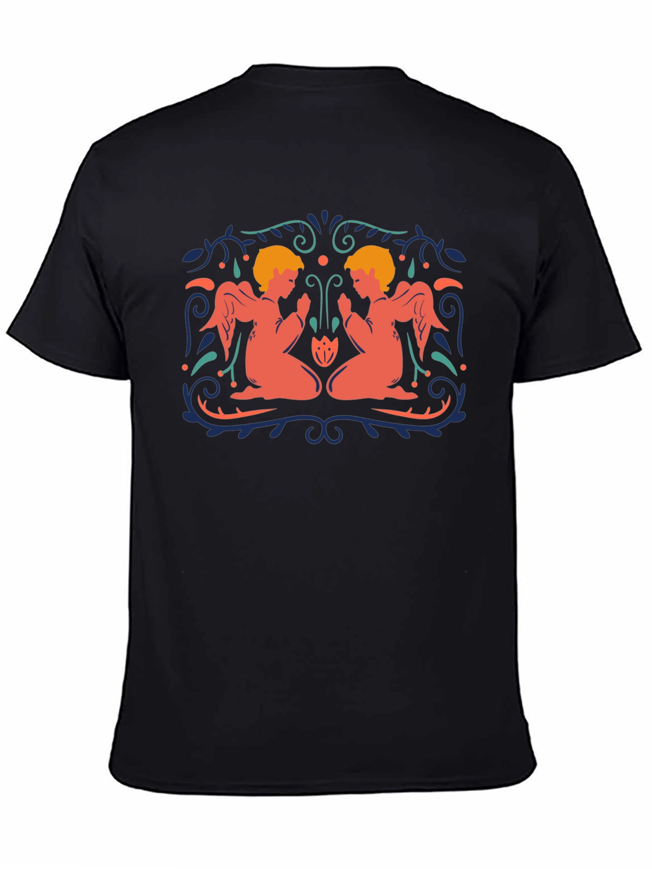 Black Angelic Twins Black T-Shirt view 4
