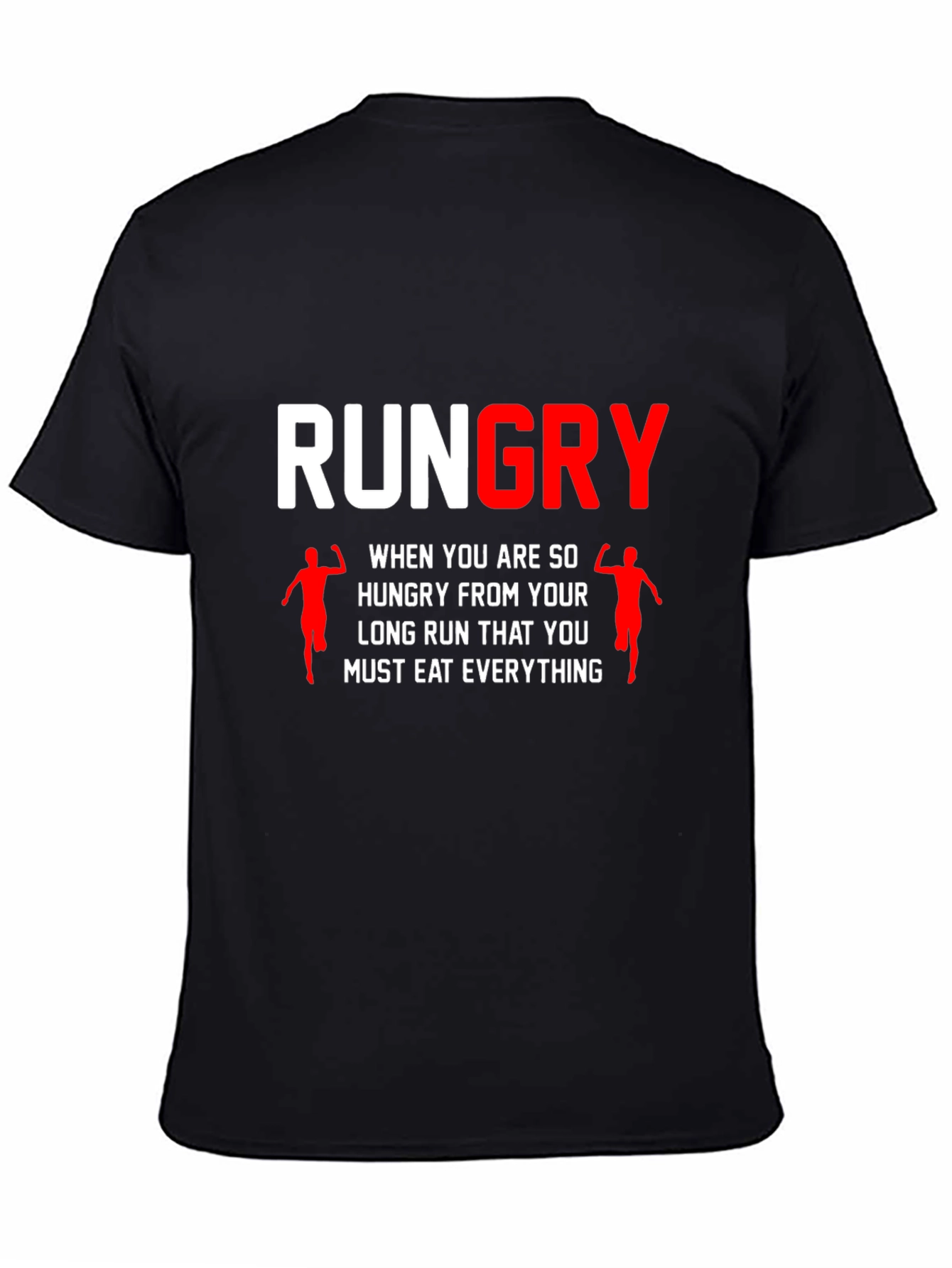 Black Rungry Men's Black Graphic Tee: Runner's Hunger! view 4