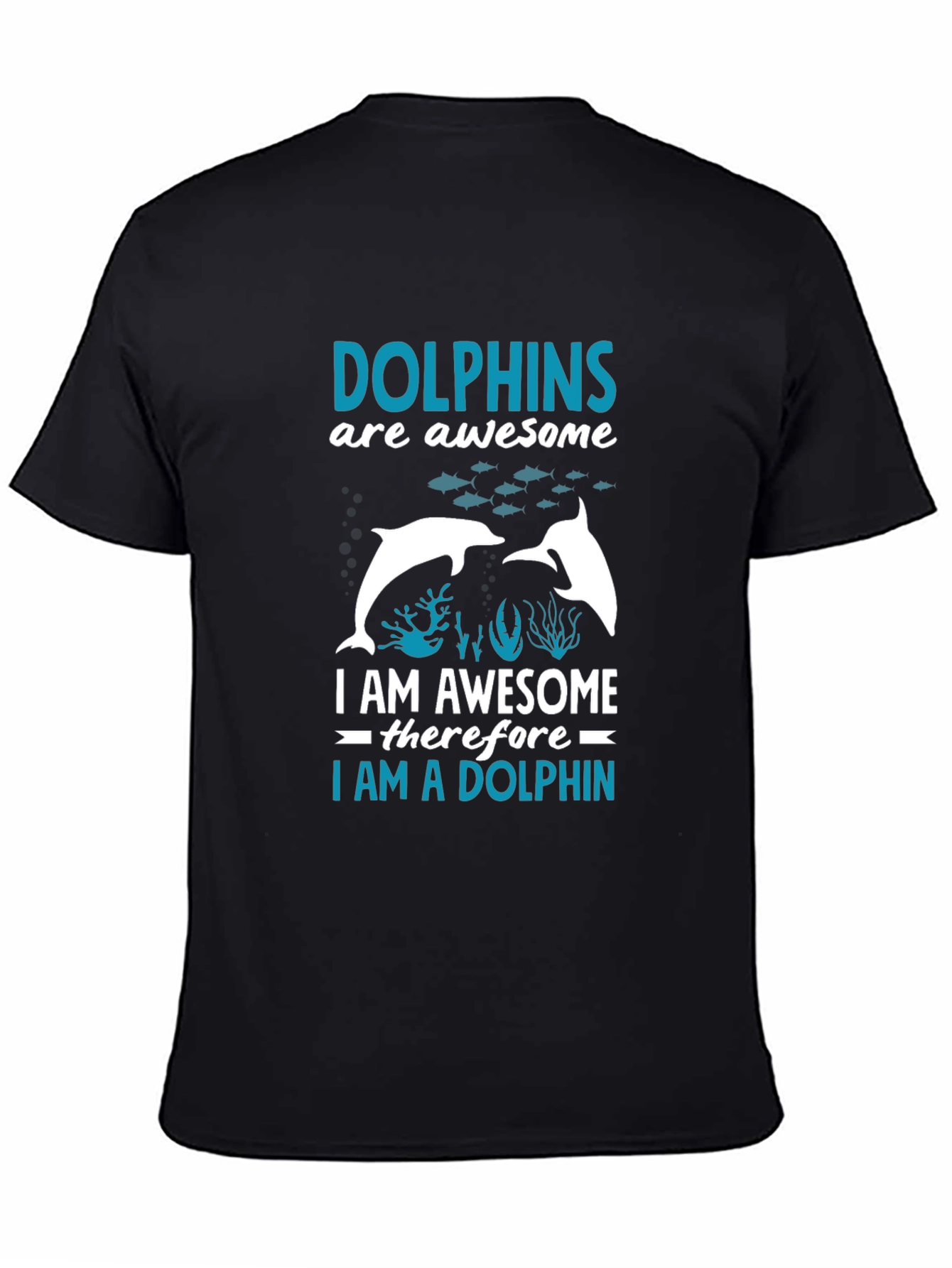 Black Dolphin Lover T-Shirt - Awesome Dolphin Graphic Tee view 4