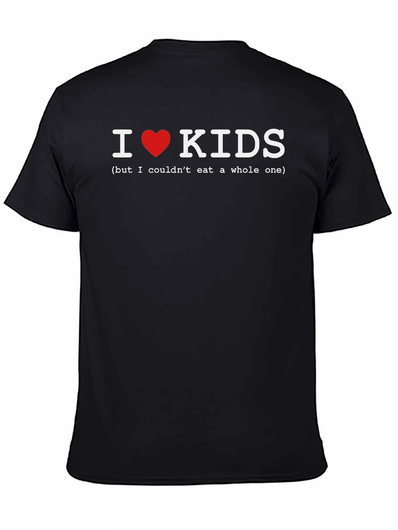 Black I Heart Kids T-Shirt - Funny Graphic Tee view 4