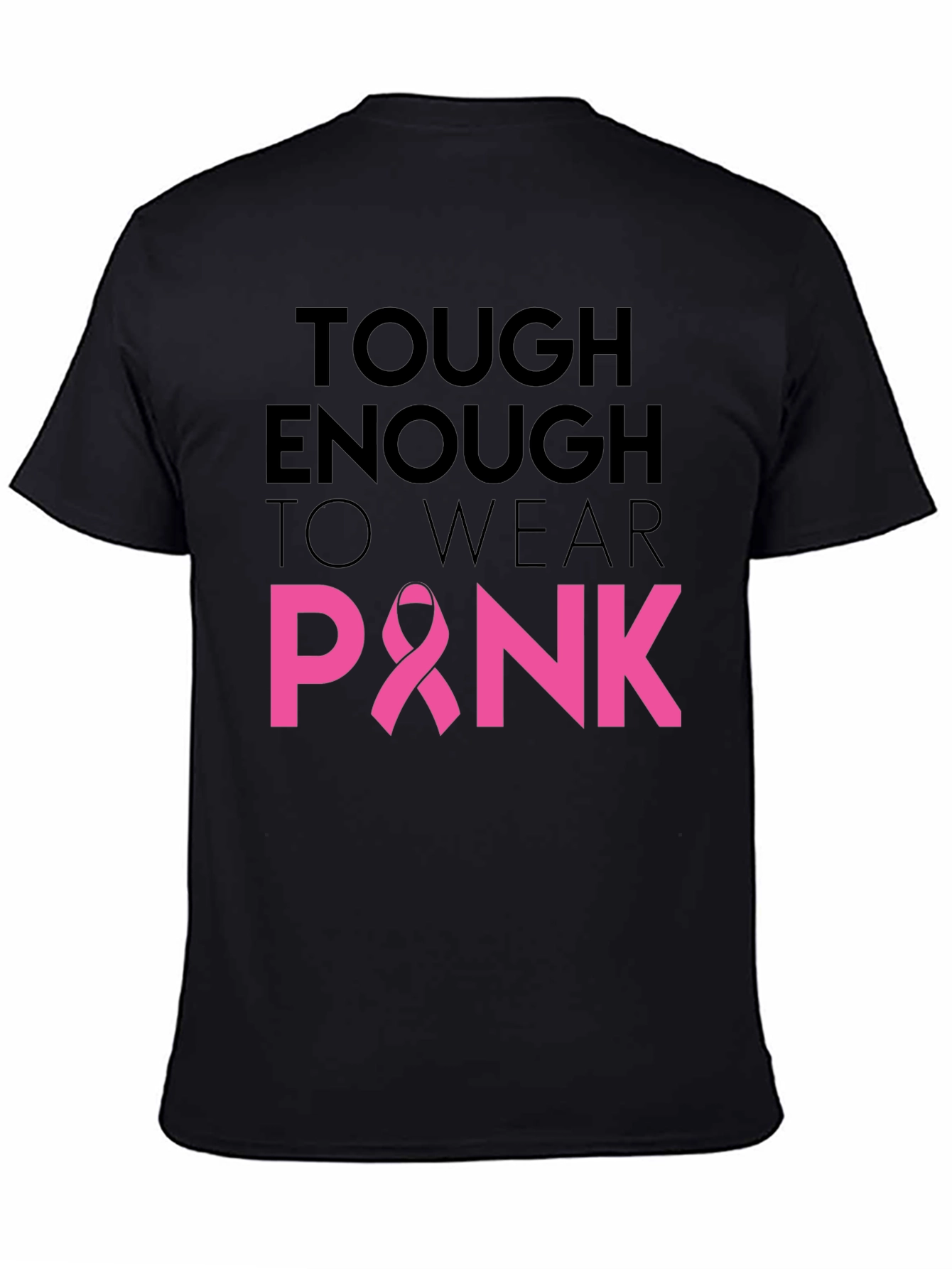 Black Tough Enough To Wear Pink Ribbon T-Shirt view 4