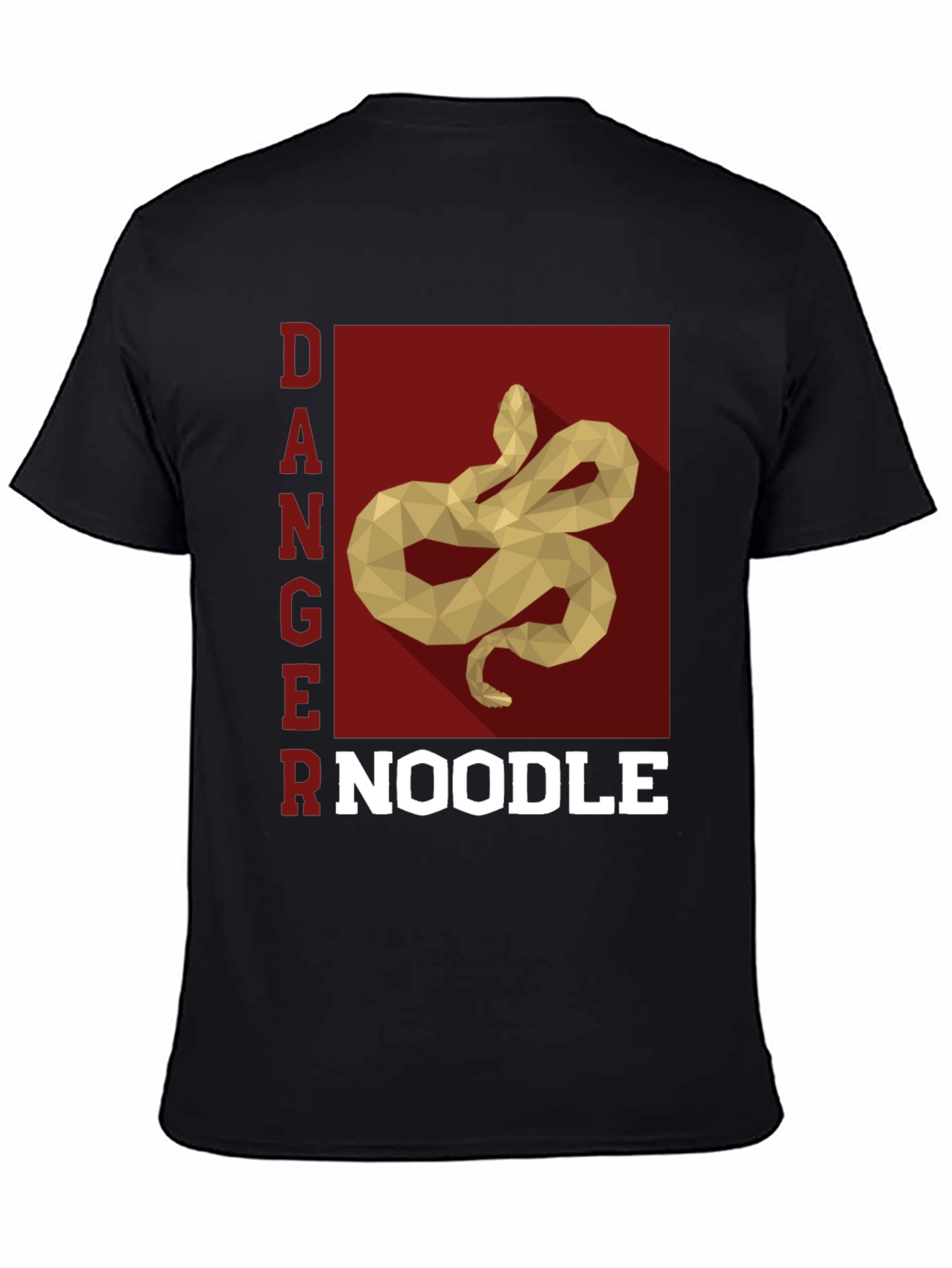 Black Danger Noodle Snake Graphic T-Shirt view 4