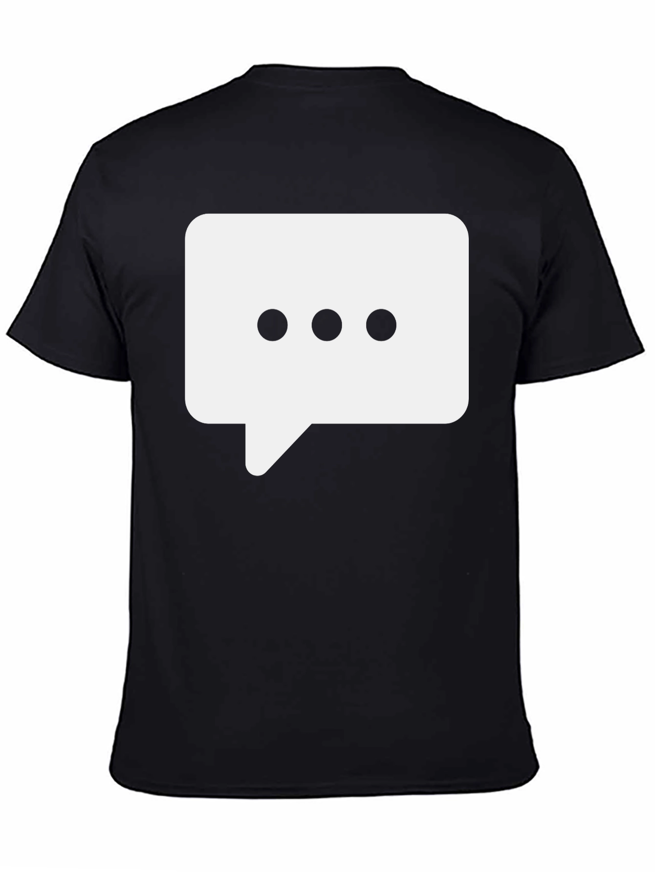 Black Black T-Shirt with Chat Bubble Design view 4