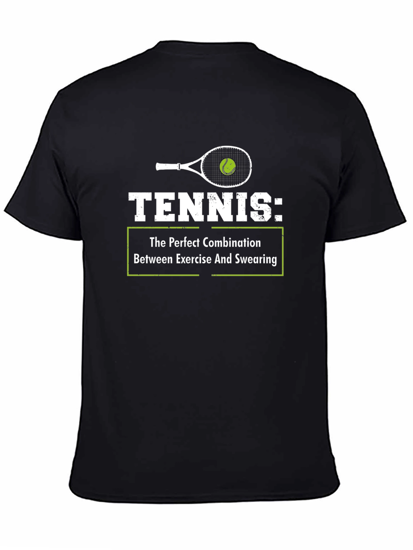 Black Tennis Exercise Swearing Graphic Tee view 4