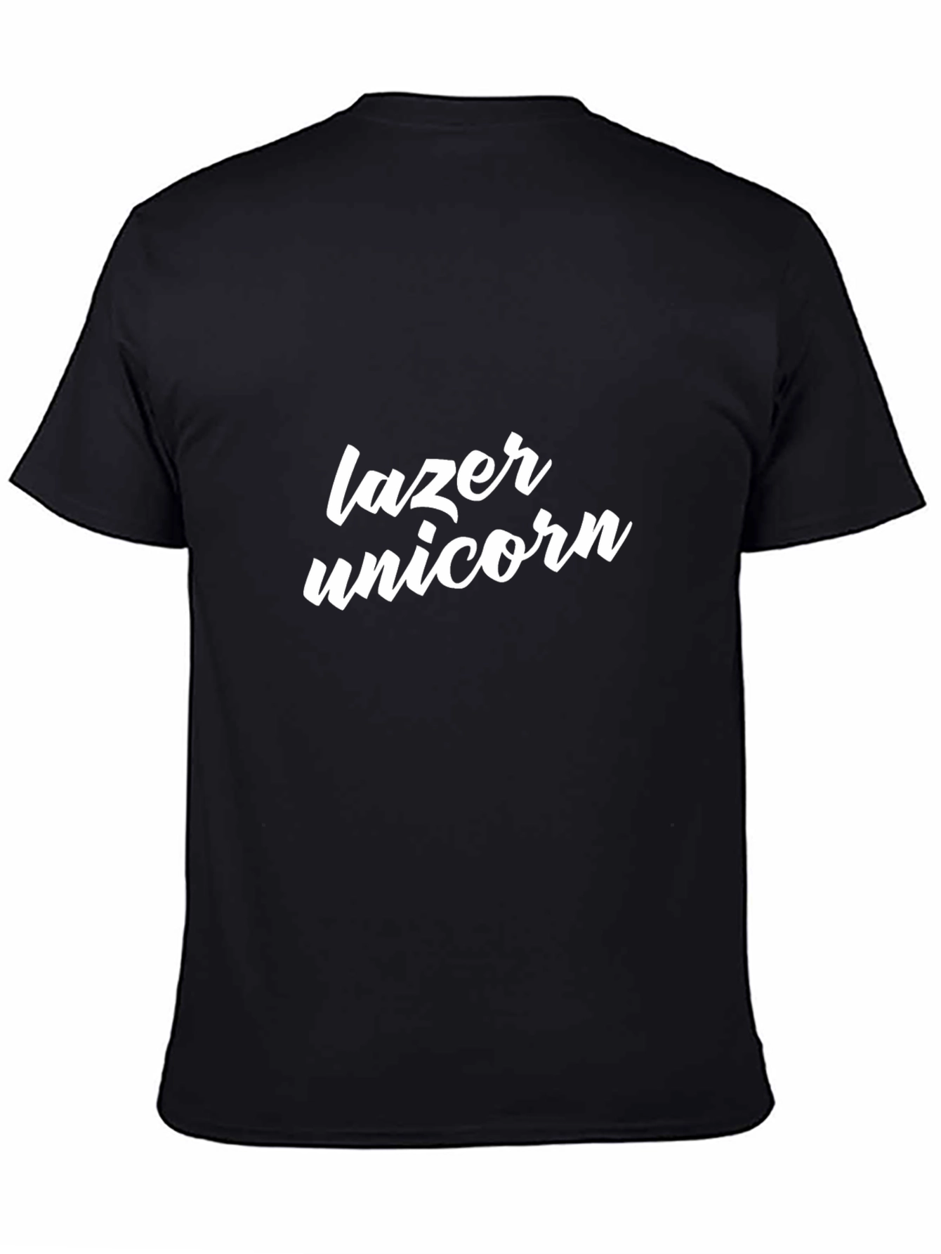 Black Lazer Unicorn Graphic Tee - Black Cotton T-Shirt view 4
