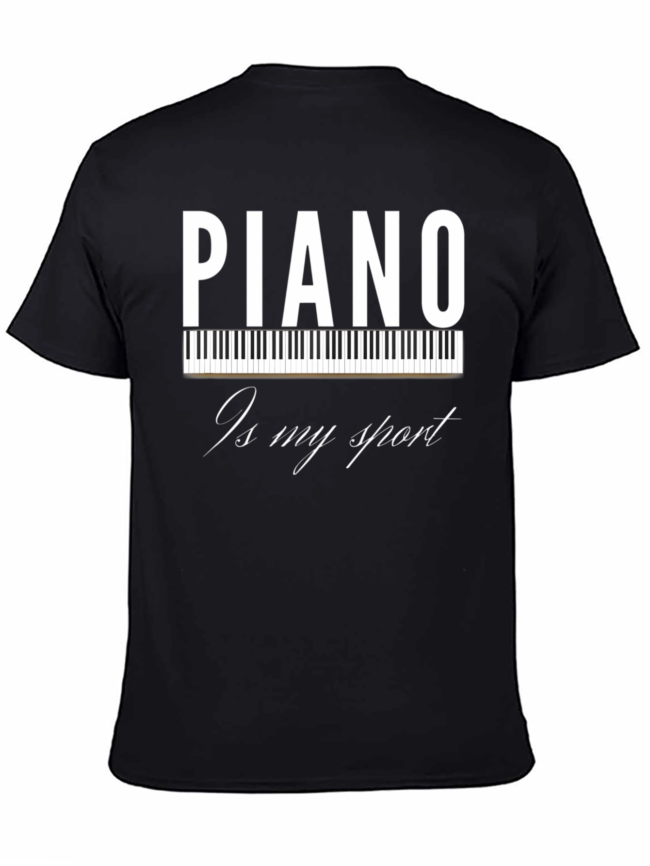 Black Piano Is My Sport T-Shirt - Musician Tee view 4