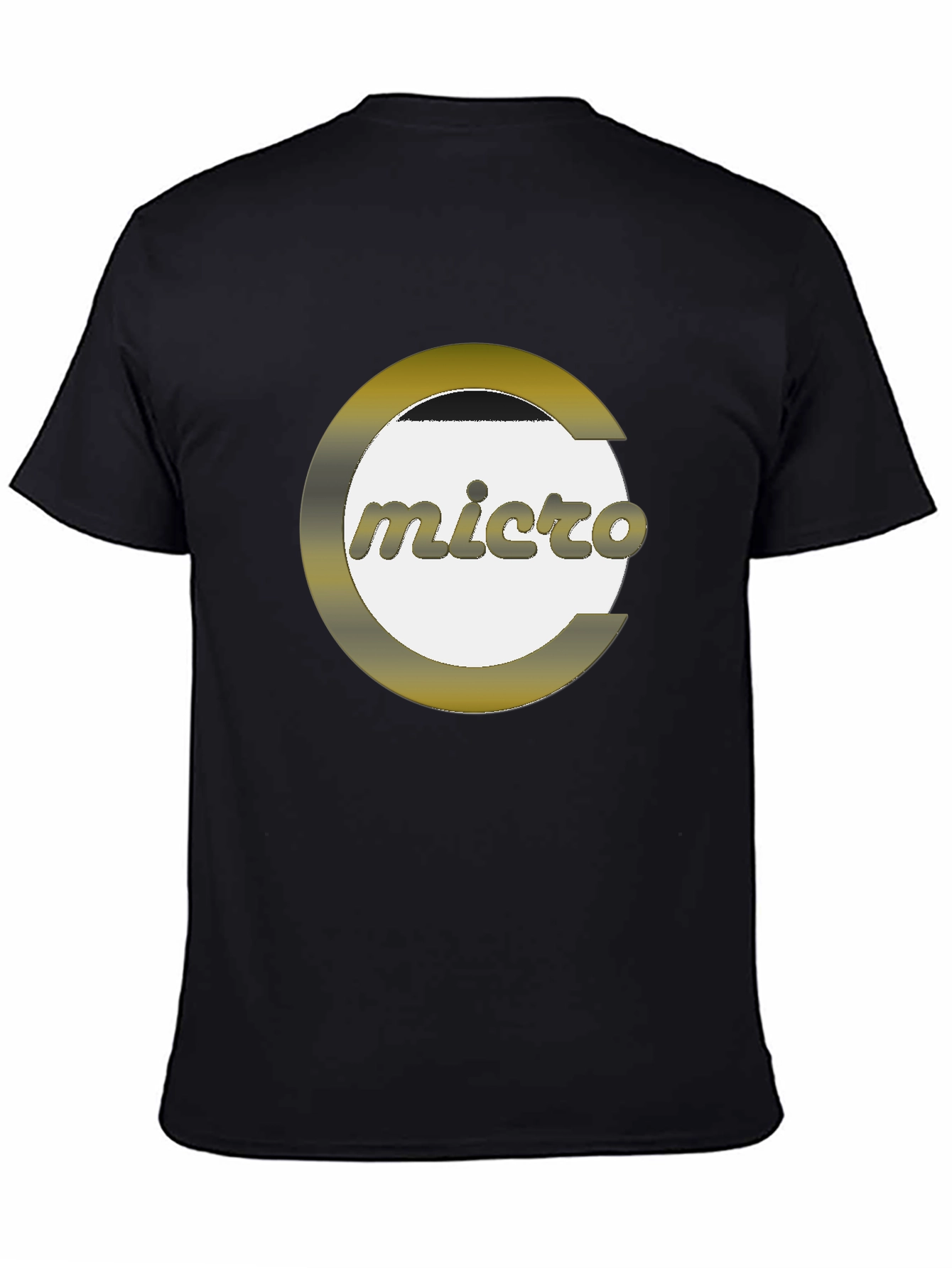 Black Micro Graphic Print Black T-Shirt - Modern Style view 4