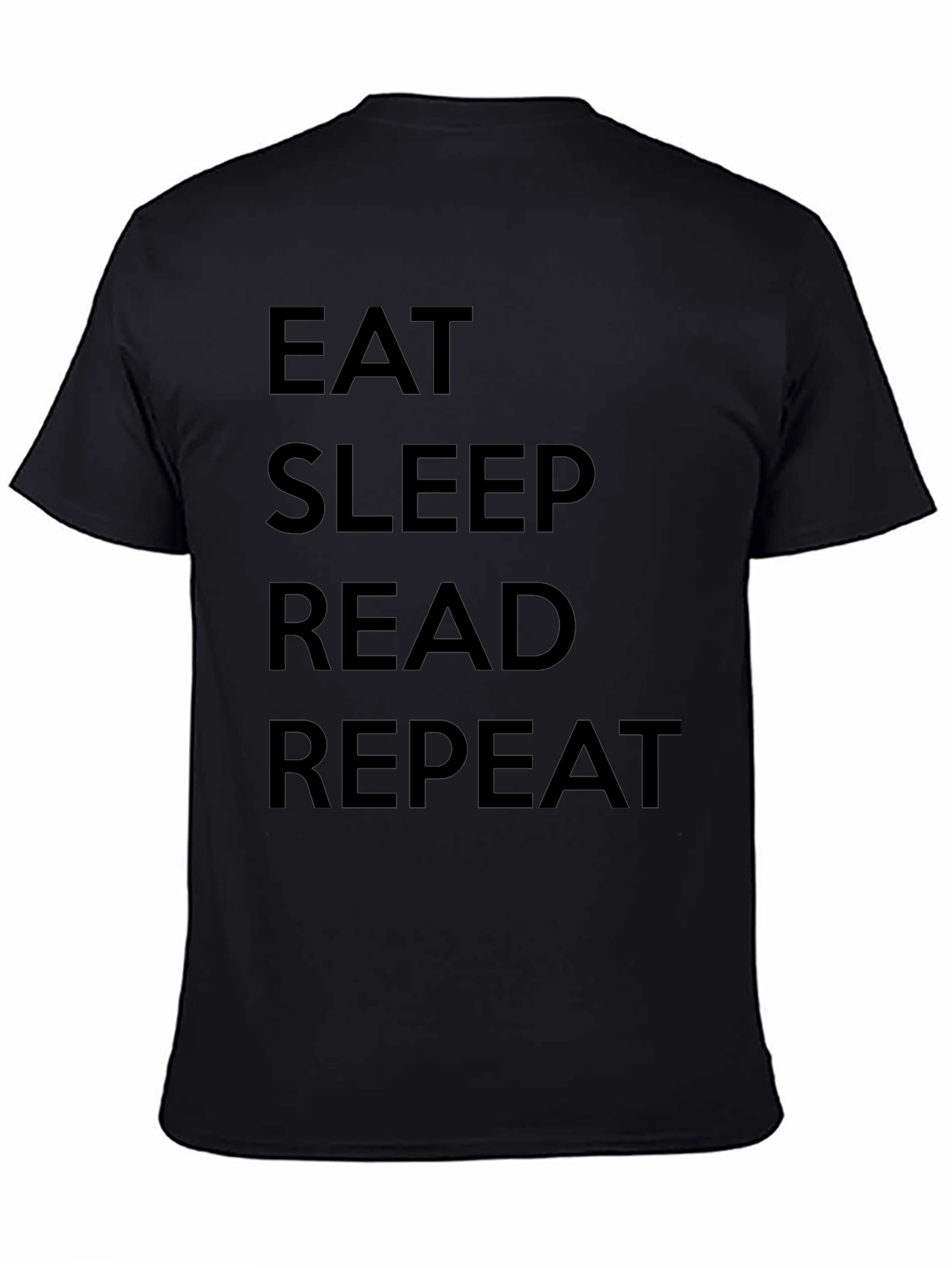 Black Eat Sleep Read Repeat Graphic Tee view 4