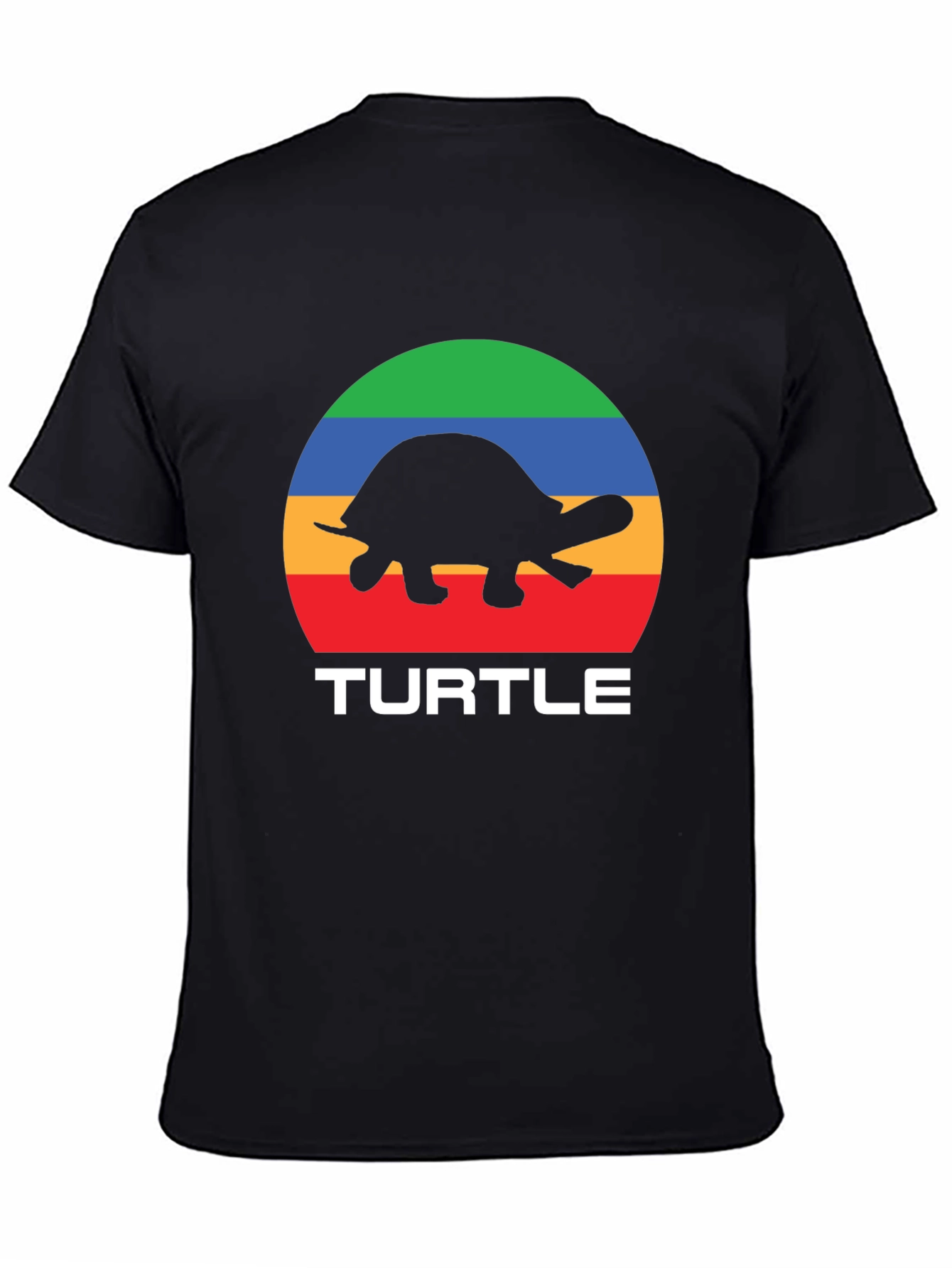 Black Retro Turtle Graphic T-Shirt - Black view 4
