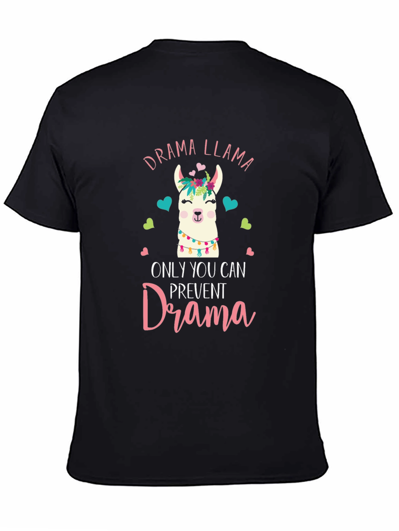 Black Drama Llama T-Shirt - Funny Animal Graphic Tee view 4