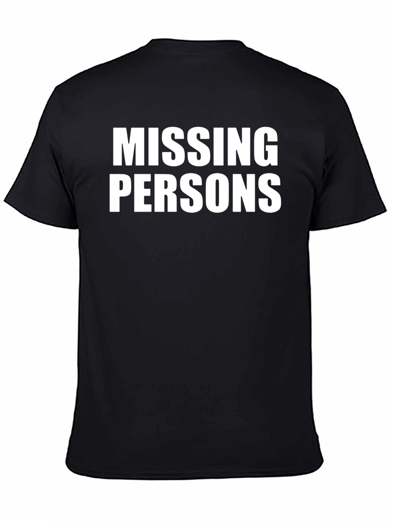 Black Missing Persons Graphic T-Shirt Novelty Tee view 4