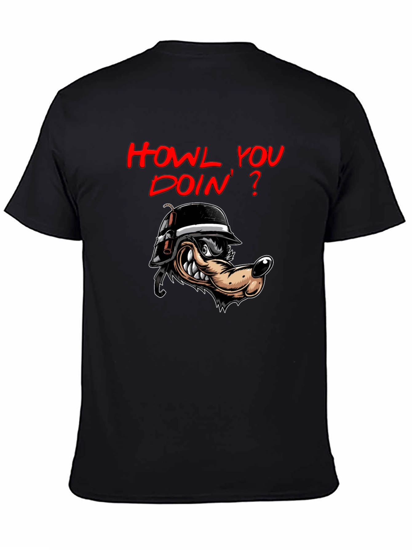 Black Howl You Doin' T-Shirt view 4