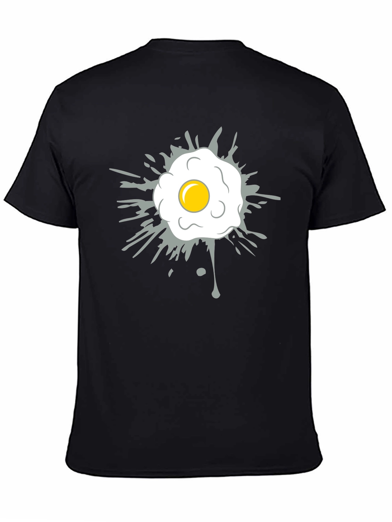 Black Fried Egg Graphic Tee - Casual Black T-Shirt view 4